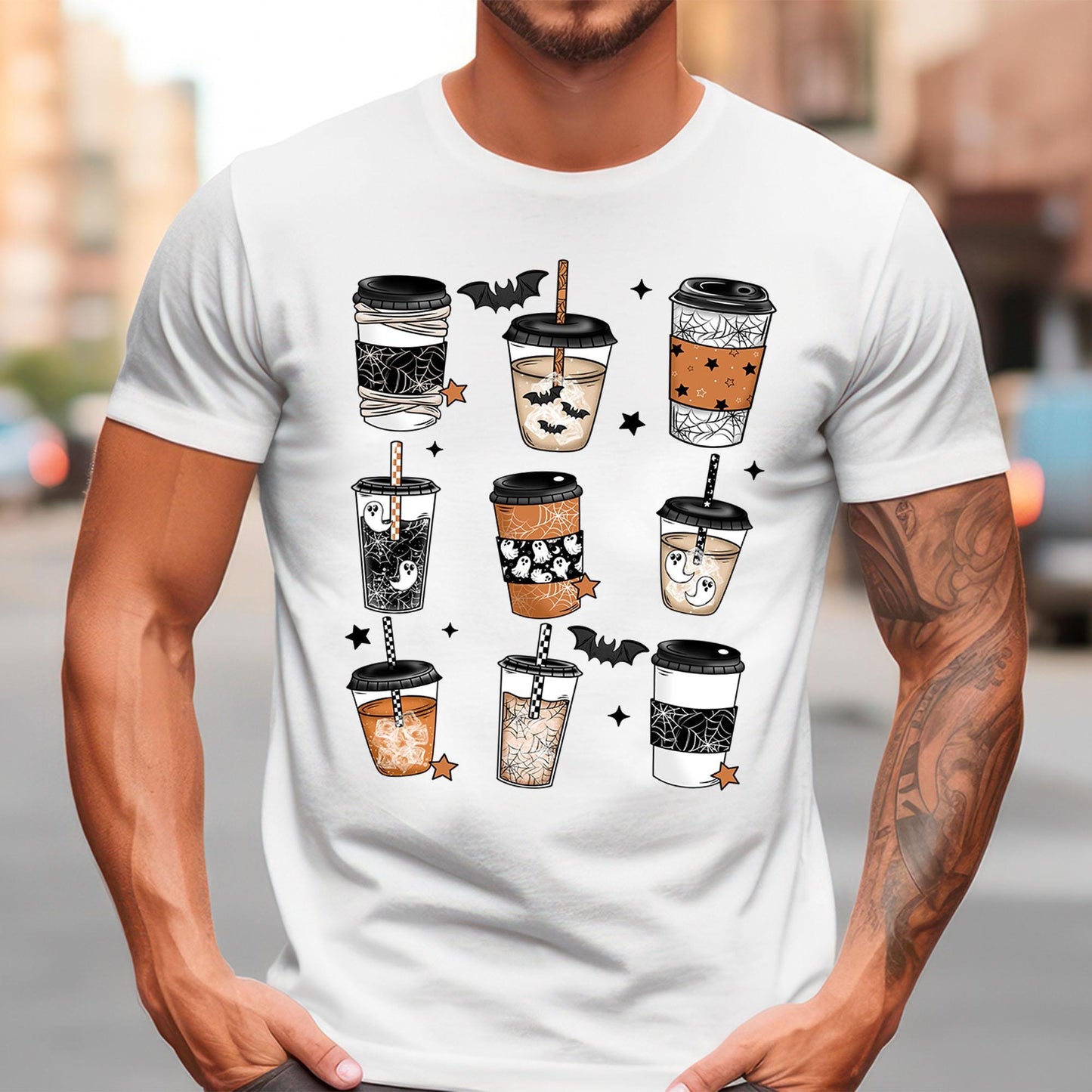 Iced Coffee Ghost Ready To Press, Halloween DTF Transfers, Bats DTF Prints Ready For Press, Boo Dtf, Spooky Season, Halloween Retro Prints