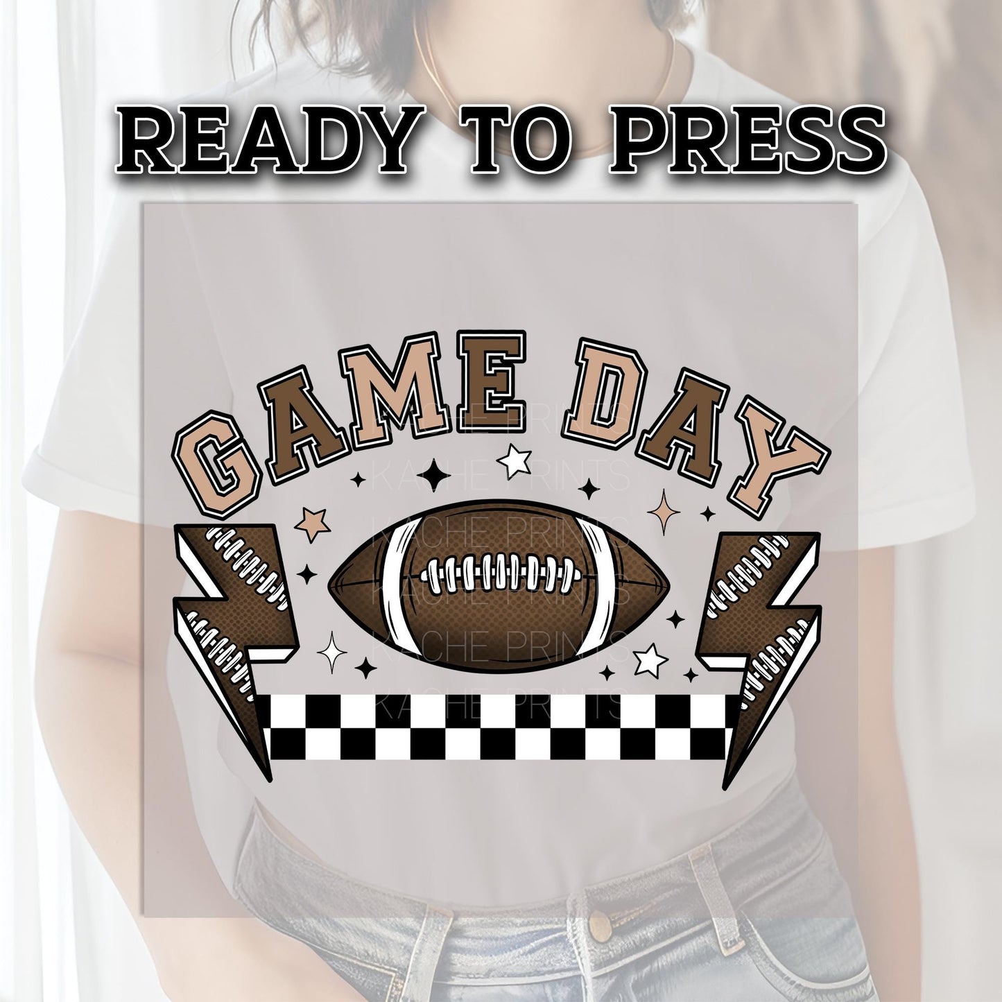 Game Day DTF Transfer Ready For Press, Football DTF Transfer, Heat Press Transfers, Dtf Heat Transfers, Football Season, Game Day Dtf Prints