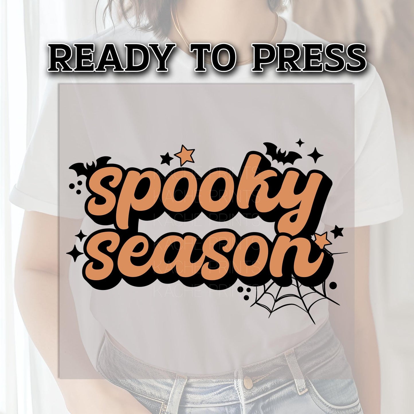 Spooky Season DTF Transfer, Halloween DTF Transfer Ready For Press, Horror DTF Prints, Trendy Halloween Heat Press Transfer, Happy Halloween