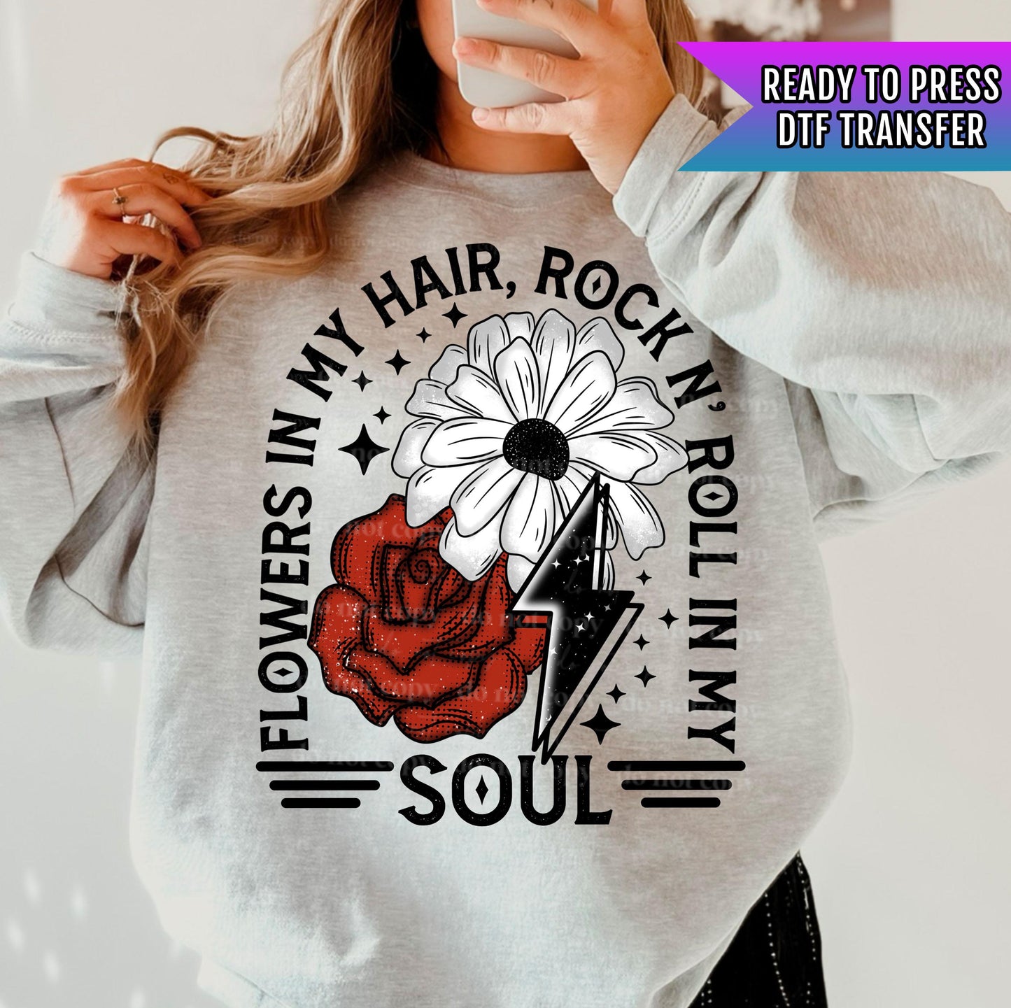 Rock N' Roll DTF Transfer Ready For Press, Soul DTF Transfer, Heat Press Transfer, Dtf Print, Ready Dtf Transfer, Music Dtf Transfers, Rock