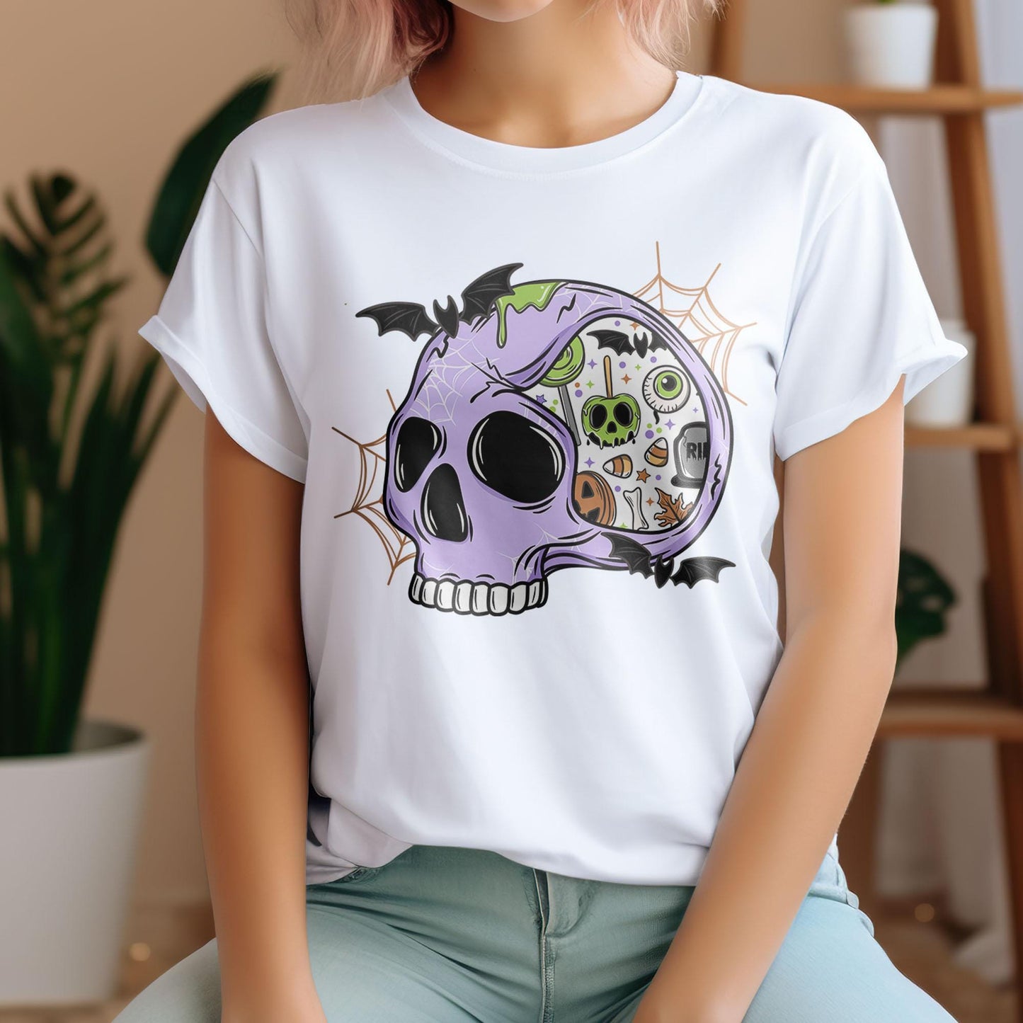 Spooky Season DTF Transfers, Halloween DTF Transfers Ready For Press, Skull Design, Heat Press Transfers, Horror Dtf Prints, Bats Dtf Prints