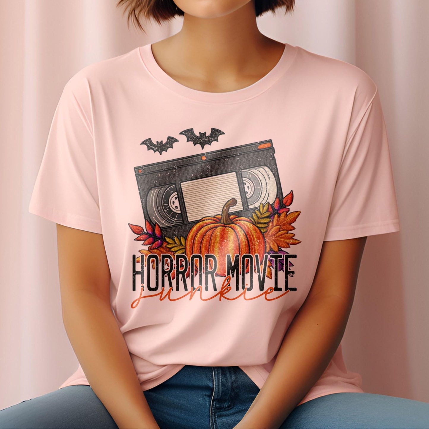 Horror Movie Junkie DTF Transfers, Spooky Dtf Transfer, Halloween DTF Transfers Ready For Press, Heat Press Transfers, Pumpkin Dtf Transfers