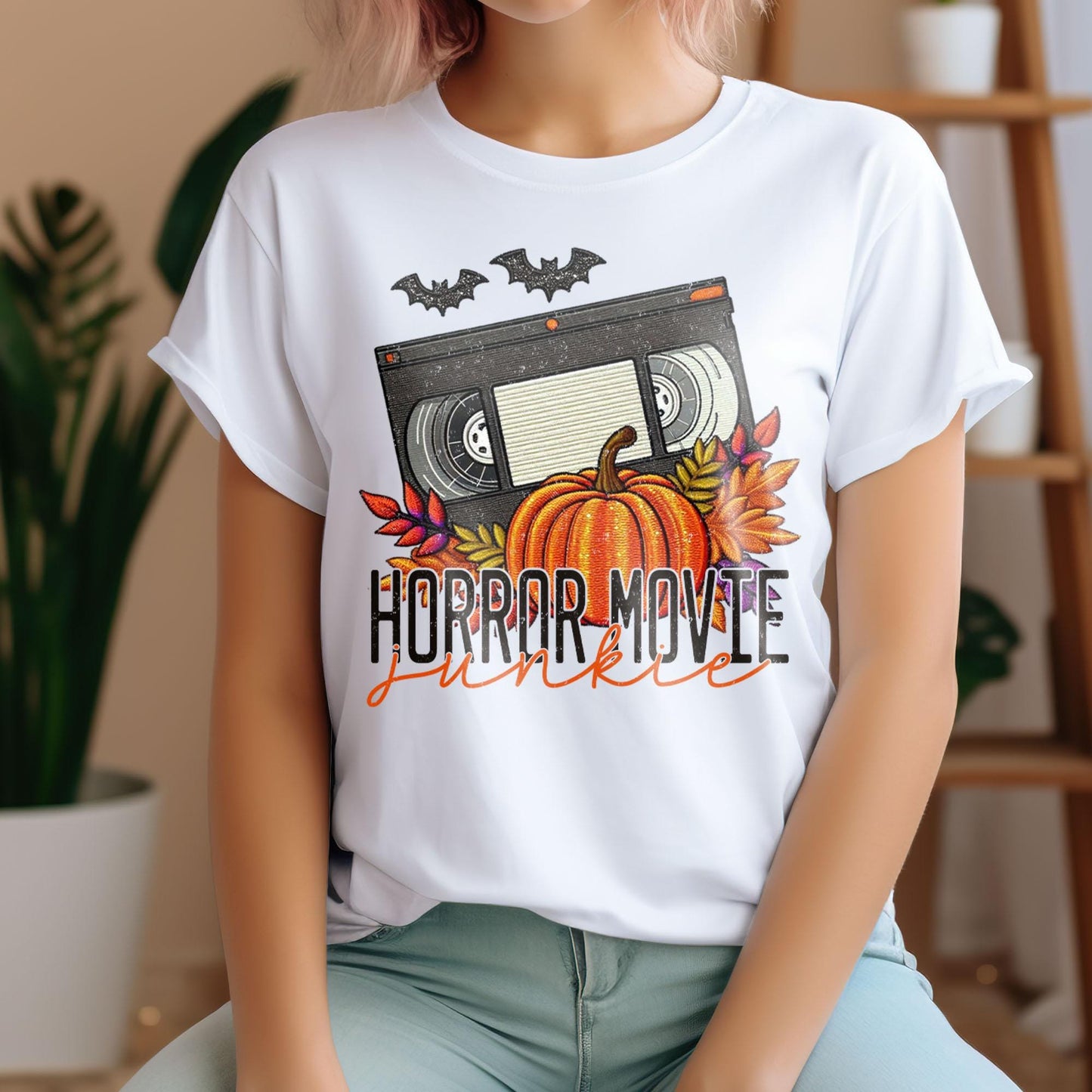 Horror Movie Junkie DTF Transfers, Spooky Dtf Transfer, Halloween DTF Transfers Ready For Press, Heat Press Transfers, Pumpkin Dtf Transfers