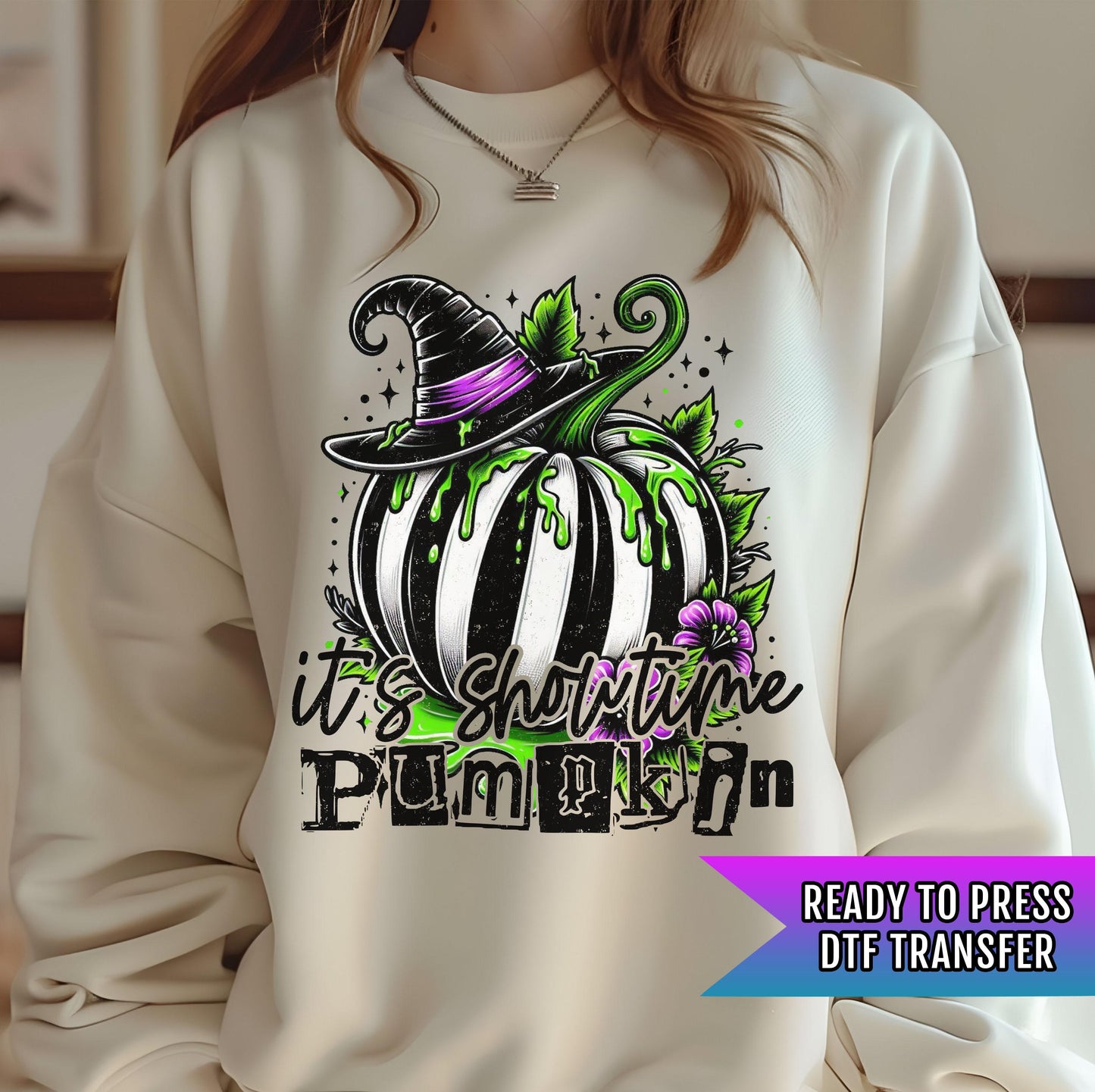 It's Showtime Pumpkin DTF Transfers, Spooky Dtf Transfer, Halloween DTF Transfers Ready For Press, Heat Press Transfers, Retro Pumpkin Dtf
