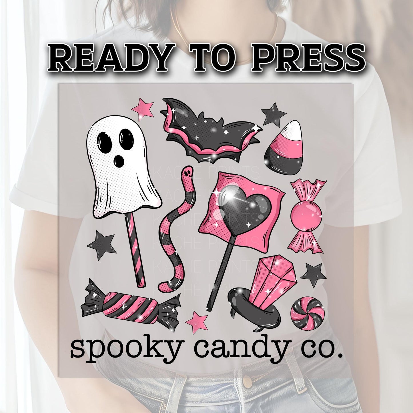 Spooky Candy Co DTF Transfer, Halloween DTF Transfers Ready For Press, Heat Press Transfers, Ghost Dtf Transfers, Trick Or Treat Dtf Prints