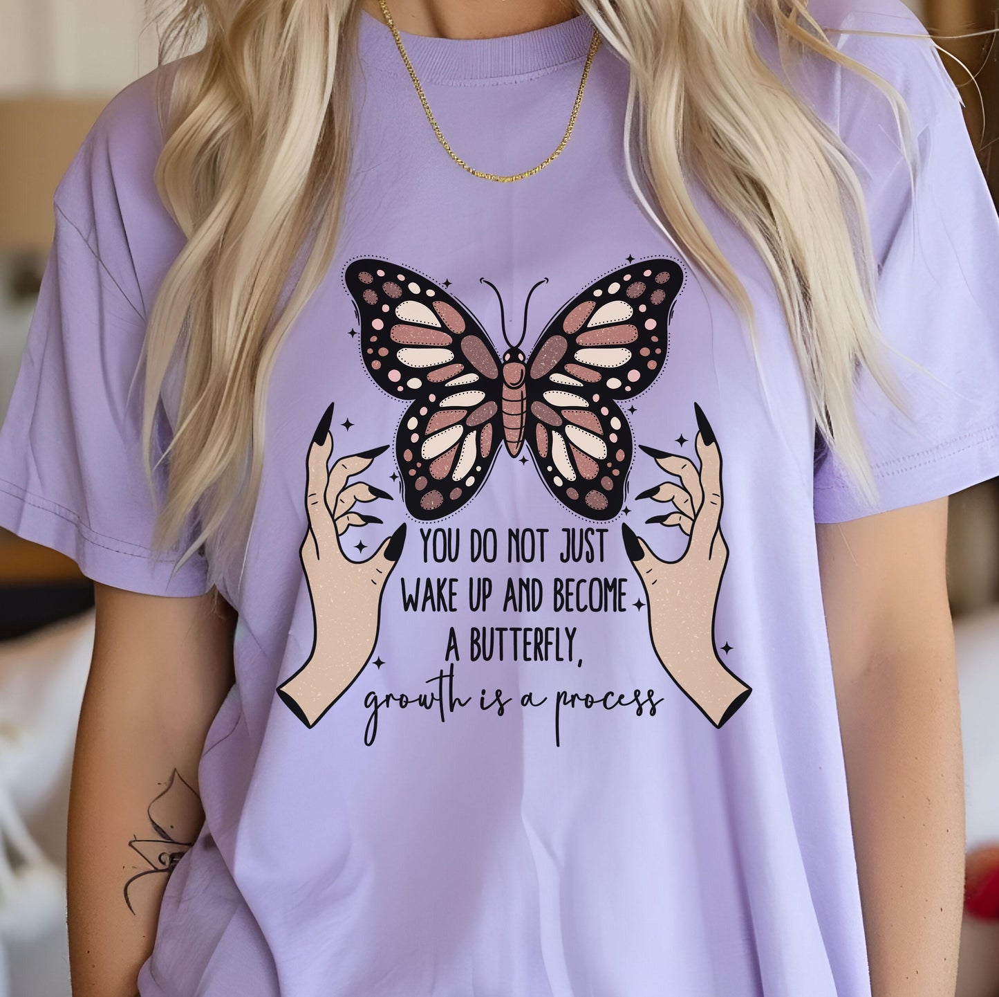 Growth Is A Process DTF Transfer Ready For Press, Animal DTF Transfers, Heat Press Transfers, Dtf Prints, Ready Dtf Transfers, Butterfly Dtf