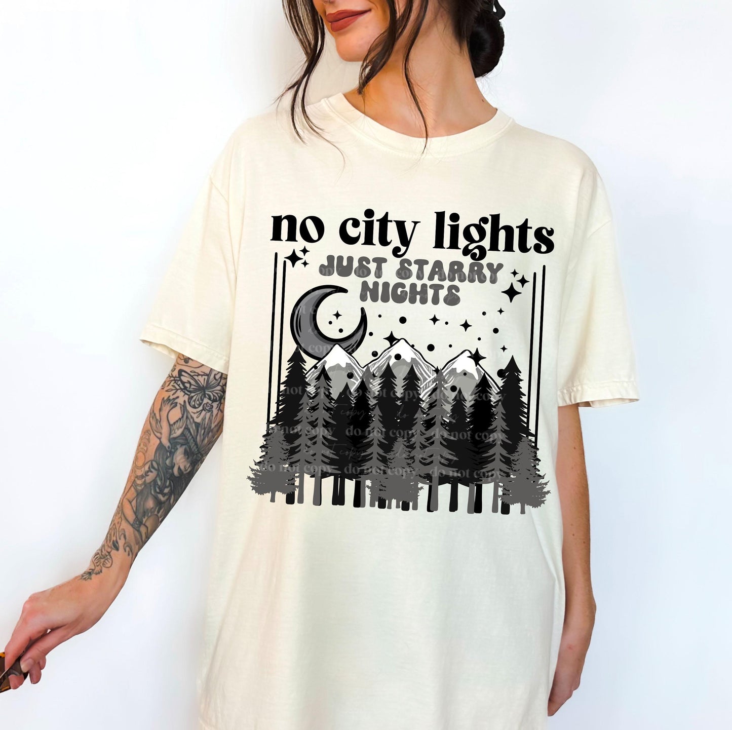 No City Lights Just Starry Nights DTF Transfer Ready For Press, Forest DTF Transfer, Ready Dtf Transfer, Heat Press Transfer, Moon Dtf Print