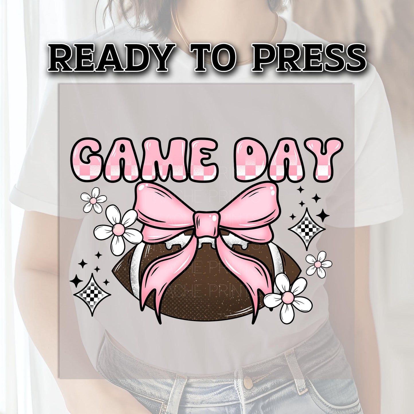 Game Day Football DTF Transfers Ready For Press, Football Girl DTF Transfers, Heat Press Transfers, Dtf Heat Transfers, Football Season Dtf