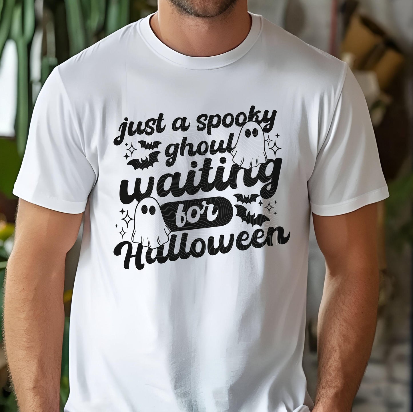 Just A Spooky Ghoul Waiting For Halloween DTF Transfers, Ghost Dtf Transfers, Halloween DTF Transfers Ready For Press, Heat Press Transfers
