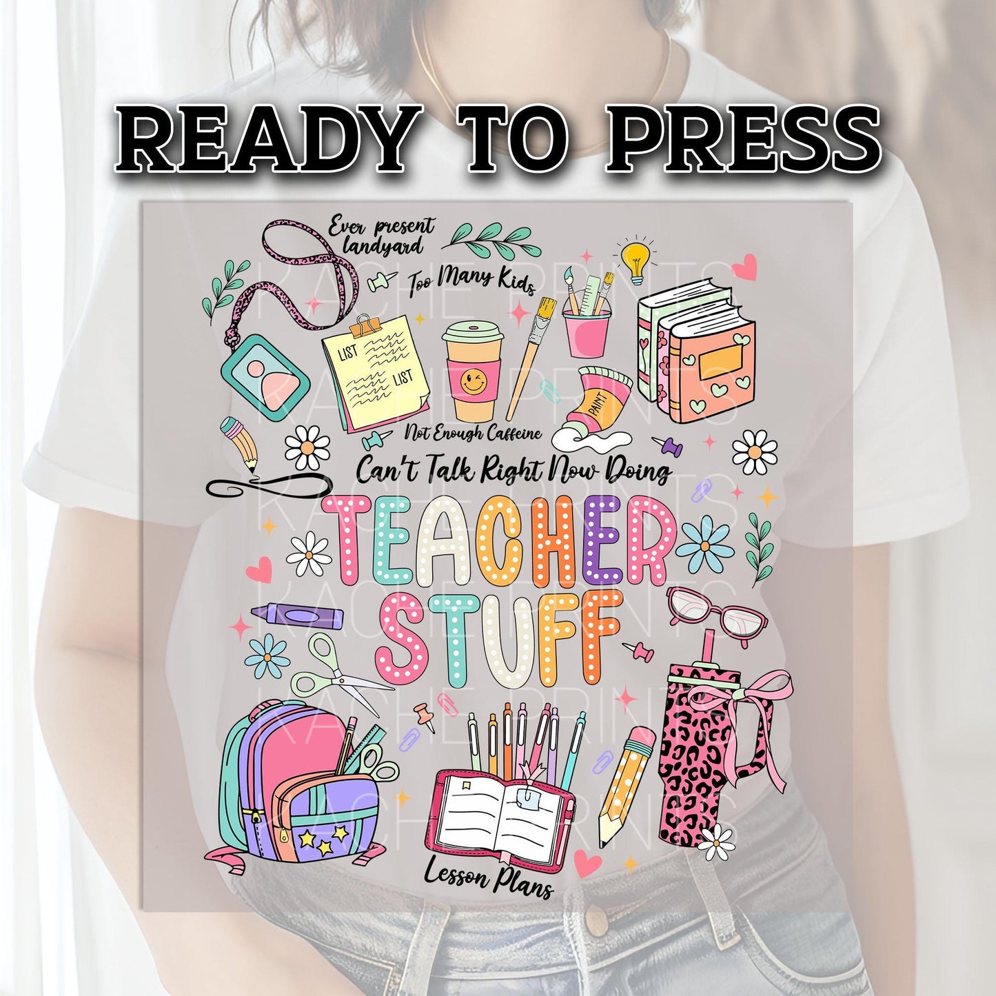 Teacher Stuff DTF Transfer Ready For Press, Back to School DTF Transfers, Ready Dtf Transfer, Teacher Heat Press Transfers, Lesson Plans DTF
