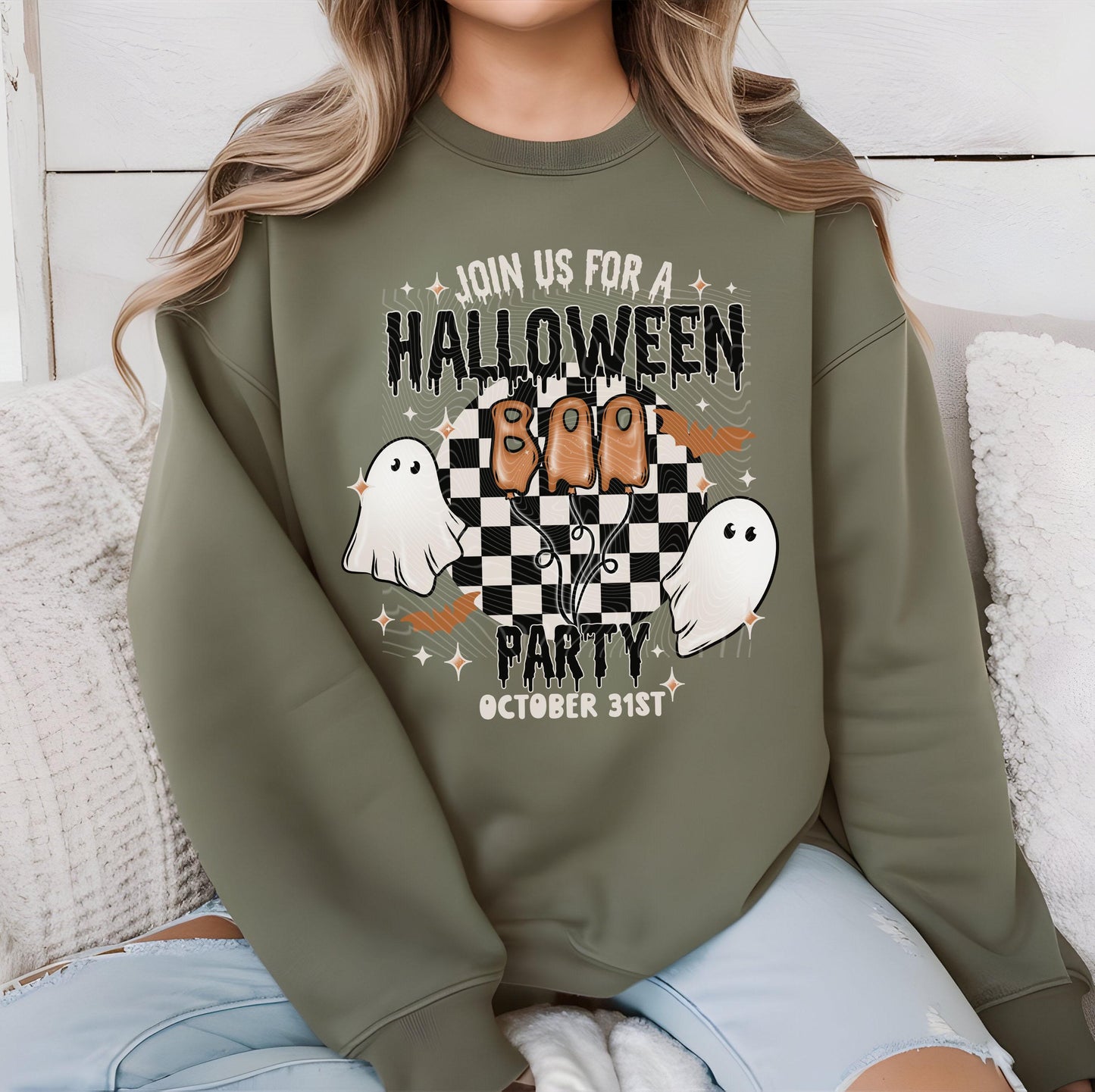Join Us For A Halloween Boo Party DTF Transfers, Bats Dtf Prints, Halloween DTF Transfer Ready For Press, Spooky Season, Heat Press Transfer