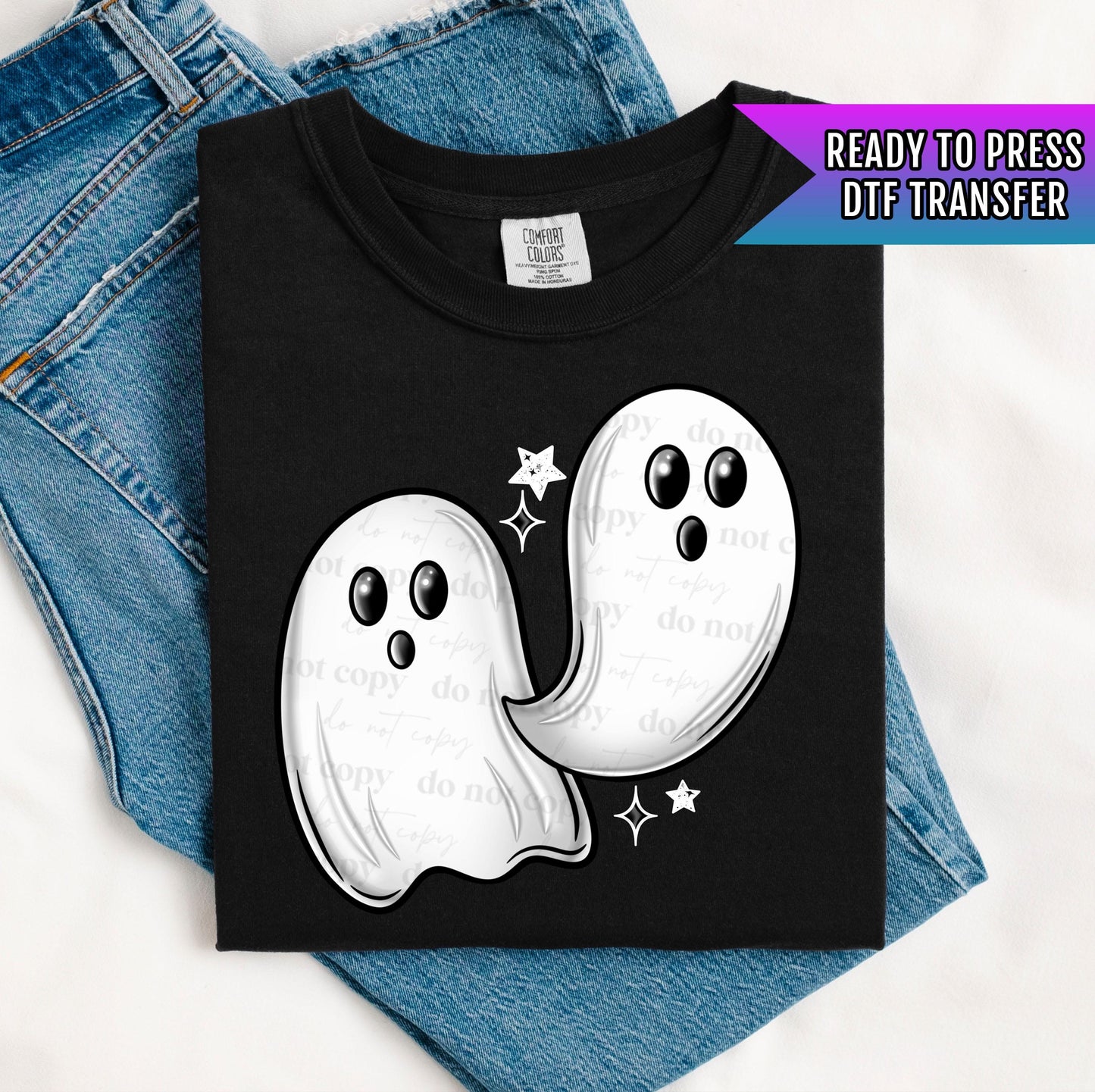 Cute Ghost DTF Transfers, Ghost Dtf Transfers, Halloween DTF Transfer Ready For Press, Heat Press Transfer, Boo DTF Prints, Ghost Dtf Prints