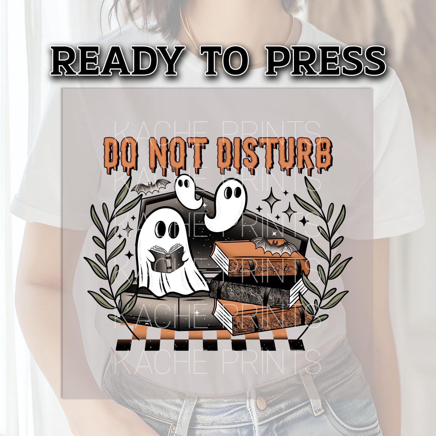 Do Not Disturb DTF Transfer Ready For Press, Halloween DTF Transfers, Ghost DTF Prints, Witch Book Club, Heat Press Transfers, Spooky Season