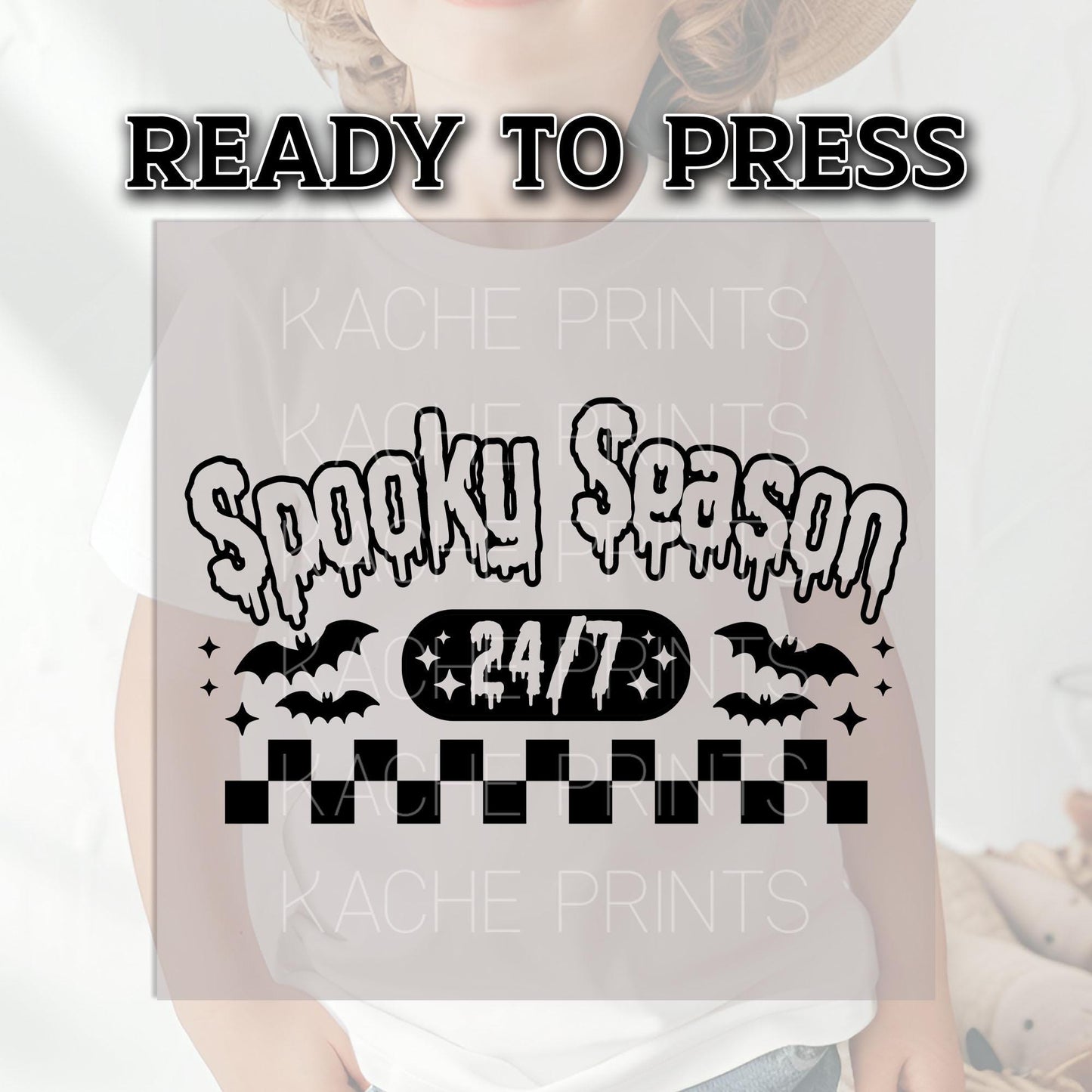 Spooky Season 24/7 DTF Transfers, Bats Dtf Transfers, Halloween DTF Transfers Ready For Press, Spooky Season Dtf Prints, Heat Press Transfer