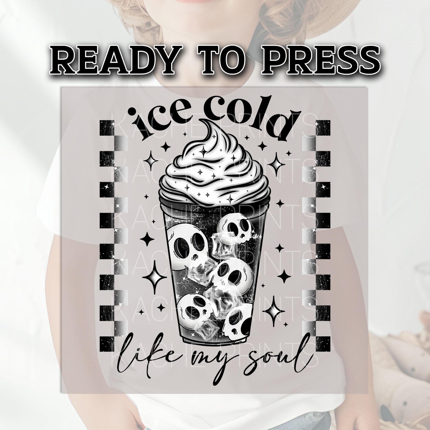 Ice Cold Like My Soul Ready To Press, Skull DTF Transfer, Skeletal DTF Print, Heat Press Transfer, Dark Society DTF Transfer Ready For Press