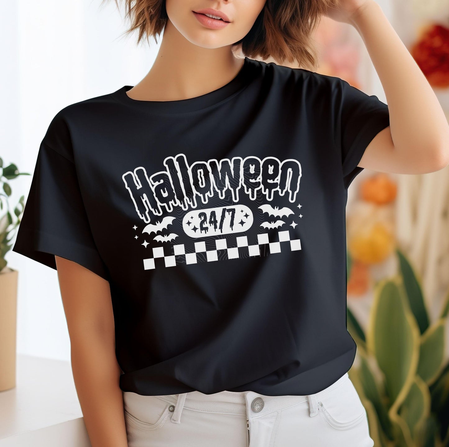 Halloween 24/7 DTF Transfer, Halloween DTF Transfer Ready For Press, Spooky Season DTF Print, Heat Press Transfer,Just Waiting for Halloween