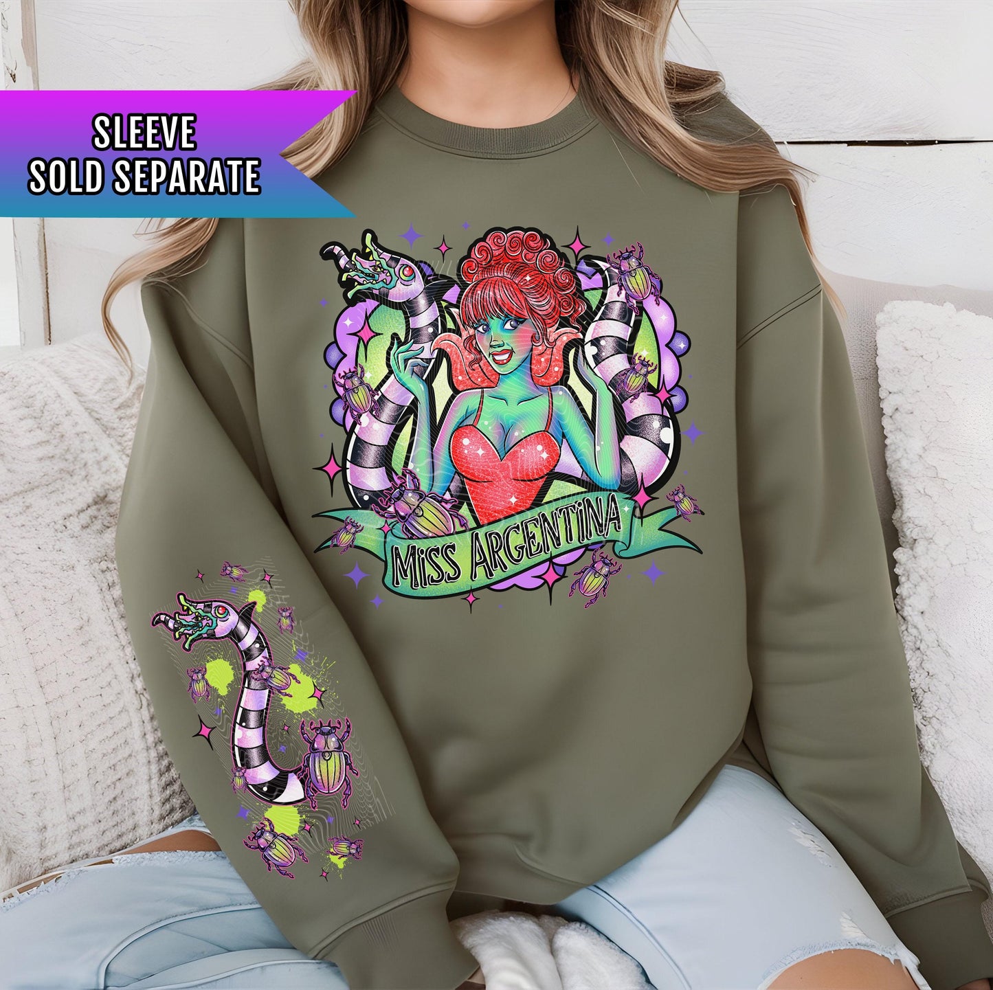 Miss Argentina DTF Transfers, Halloween DTF Transfer Ready For Press, Heat Press Transfers, Horror Queen DTF Print, Spooky Season Dtf Prints