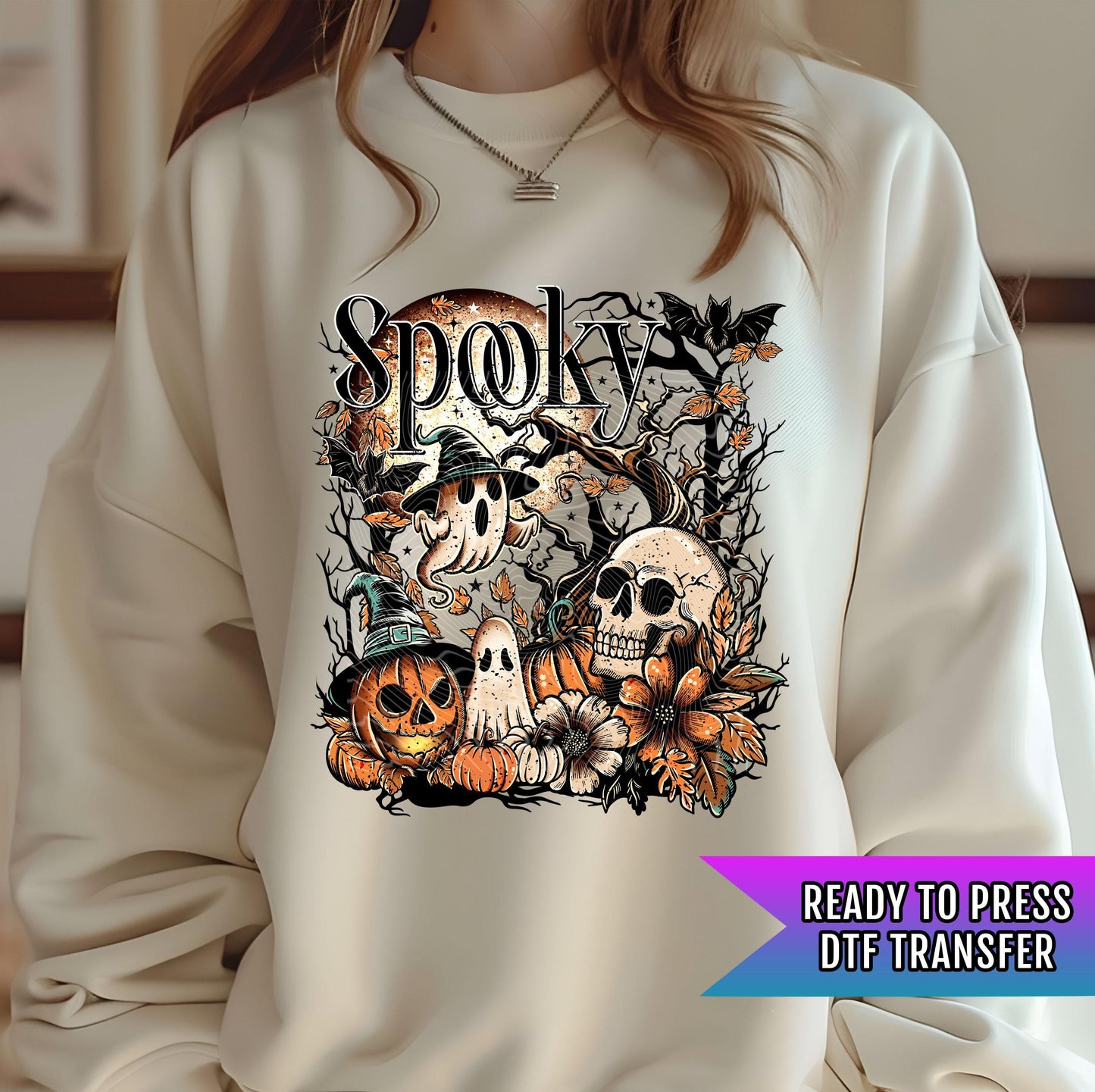 Spooky Season Ready To Press, Halloween DTF Transfers, Ghost DTF Print, Skull Dtf, Heat Press Transfers, Pumpkin DTF Prints, Ghosts Transfer