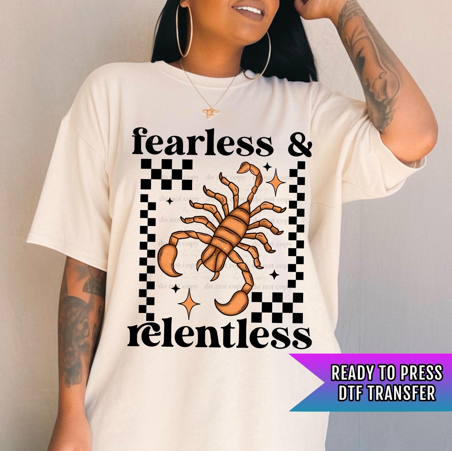Fearless And Relentless DTF Transfers Ready For Press, Motivational DTF Prints, Heat Press Transfer, Inspirational Freedom Dtf, Perseverance