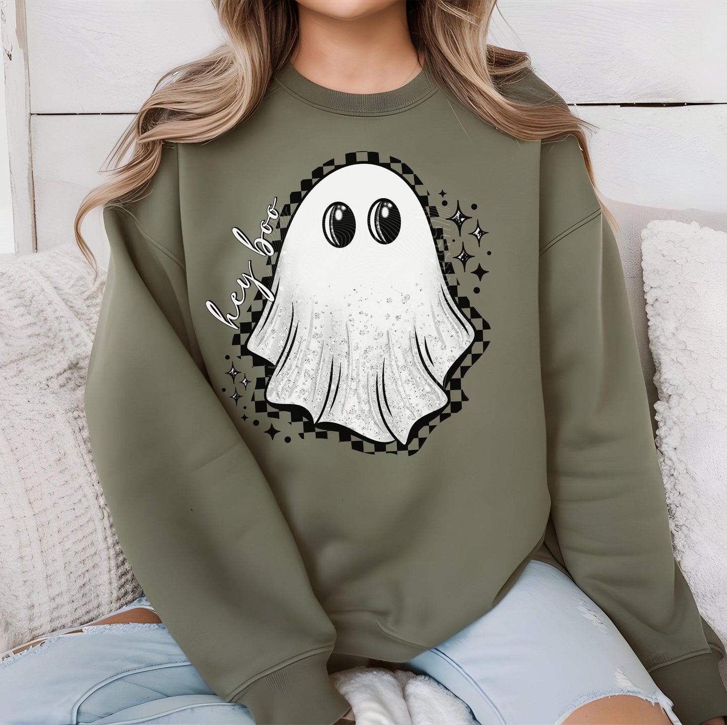 Hey Boo DTF Transfers, Ghost Halloween Dtf Transfers, Retro Halloween DTF Transfers Ready For Press, Heat Press Transfers, Ghost Dtf Prints