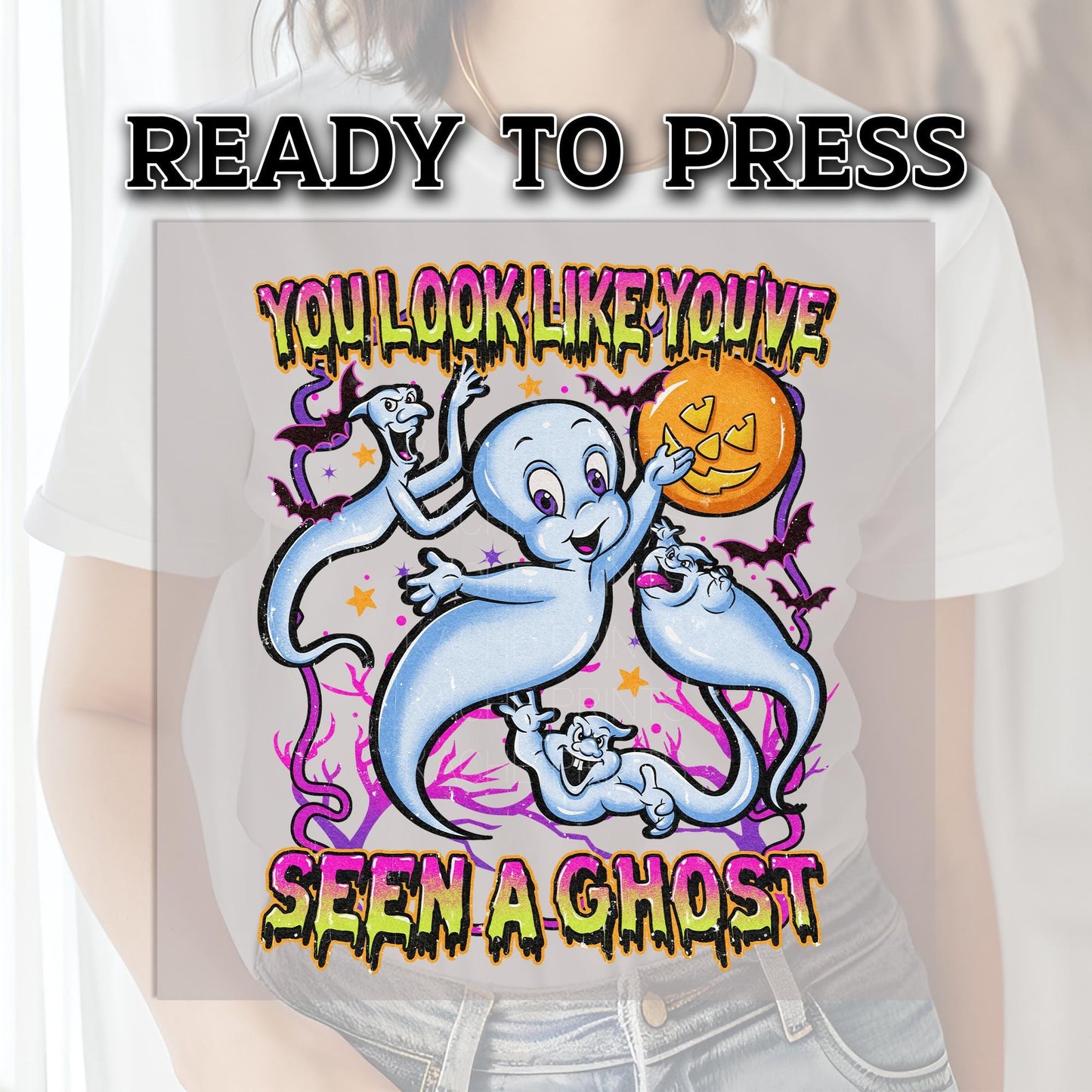 You Look Like You've Seen A Ghost DTF Transfers, Halloween DTF Transfers Ready For Press, Heat Press Transfers, Ghost Season DTF, Horror Dtf