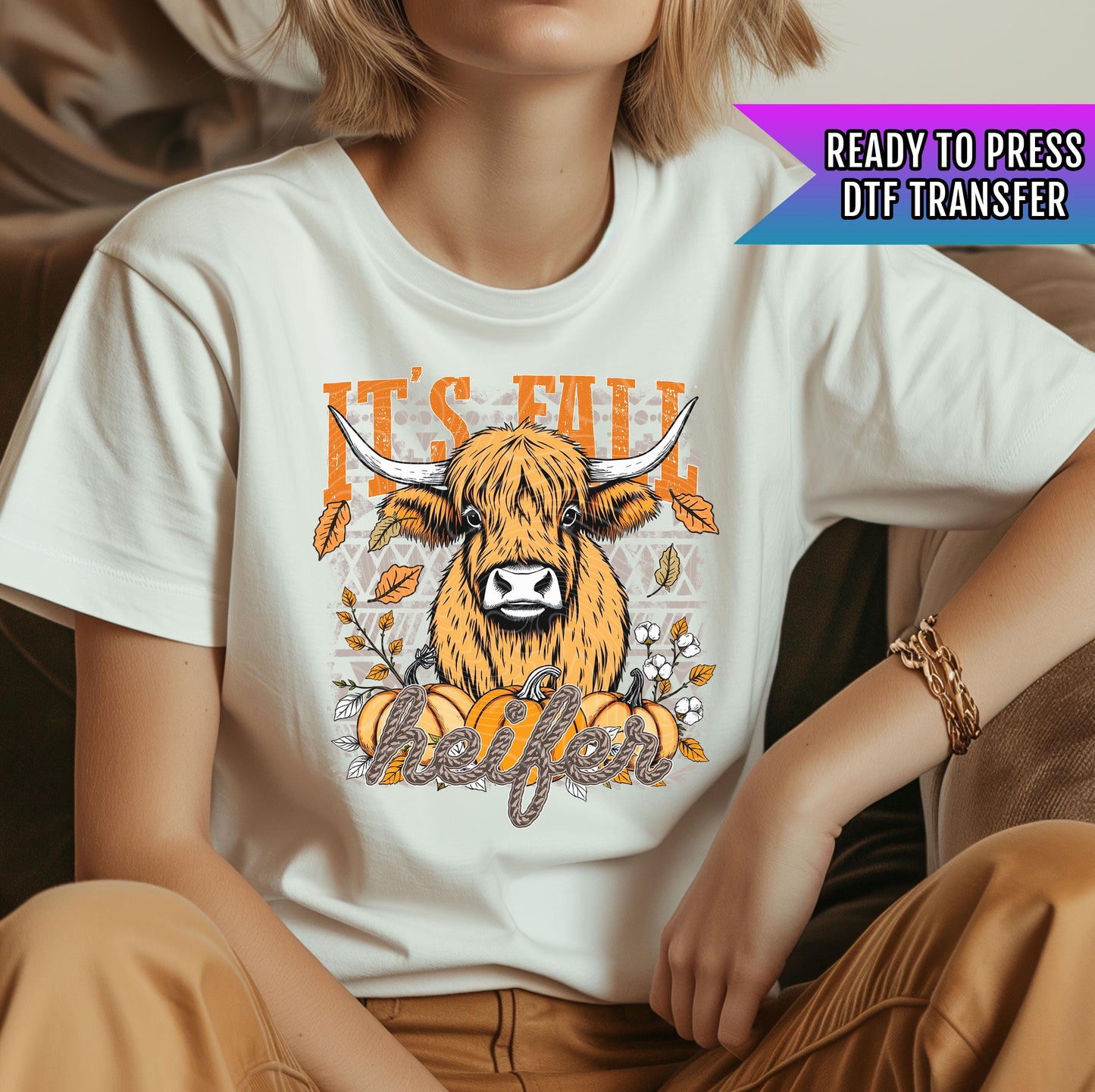 It's Fall Heifer DTF Transfers Ready For Press, Fall Heifer DTF Transfers, Autumn DTF Transfers, Fall Leaves Dtf Transfer, Pumpkin Spice Dtf
