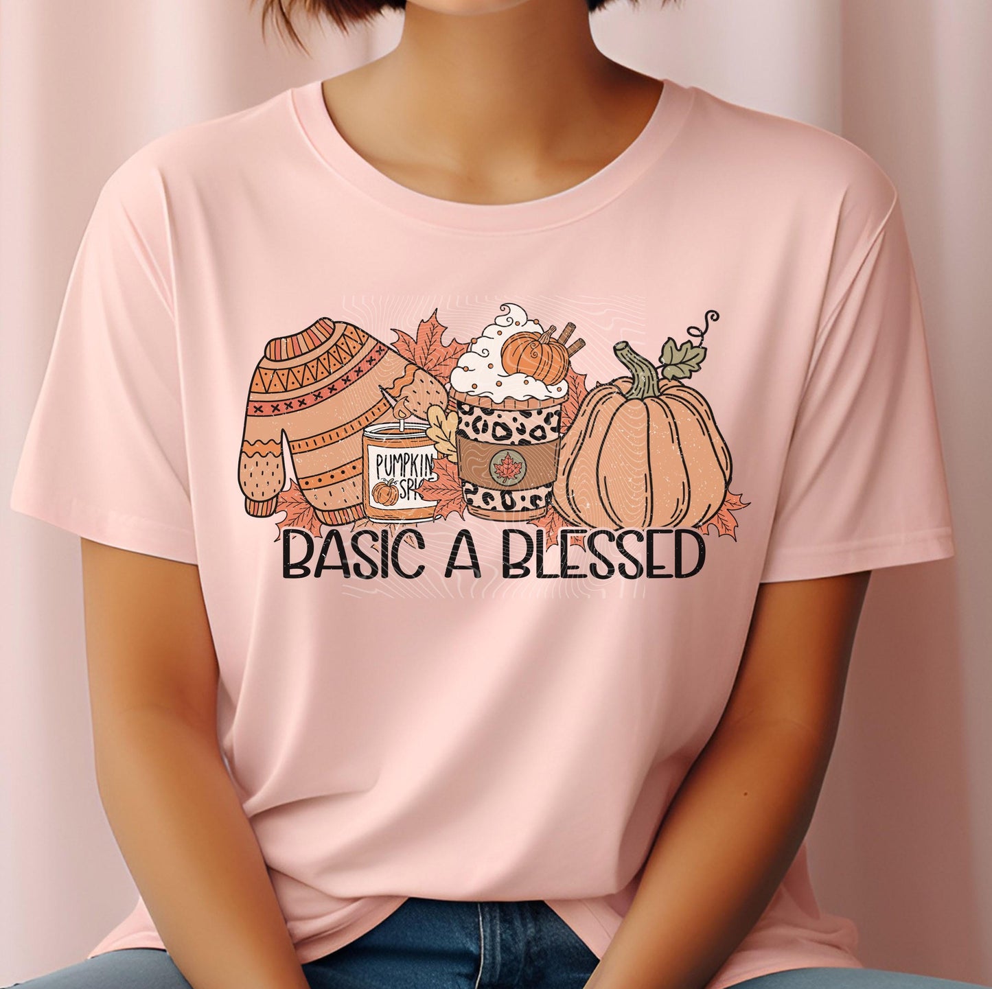 Basic A Blessed DTF Transfer Ready For Press, Fall DTF Transfer, Autumn DTF Transfer, Thankful Blessed, Pumpkin Spice Dtf, Blessed Dtf Print