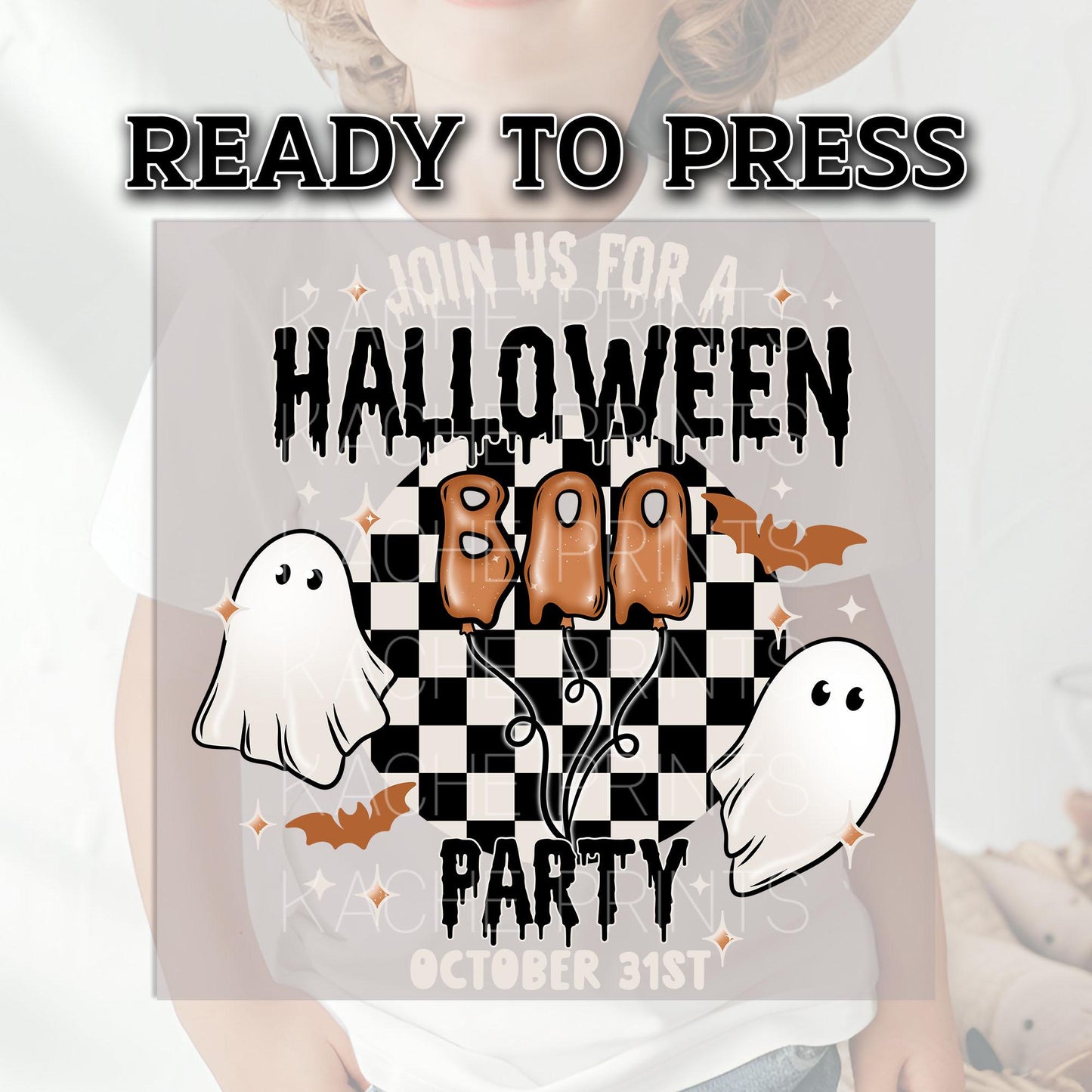 Join Us For A Halloween Boo Party DTF Transfers, Bats Dtf Prints, Halloween DTF Transfer Ready For Press, Spooky Season, Heat Press Transfer