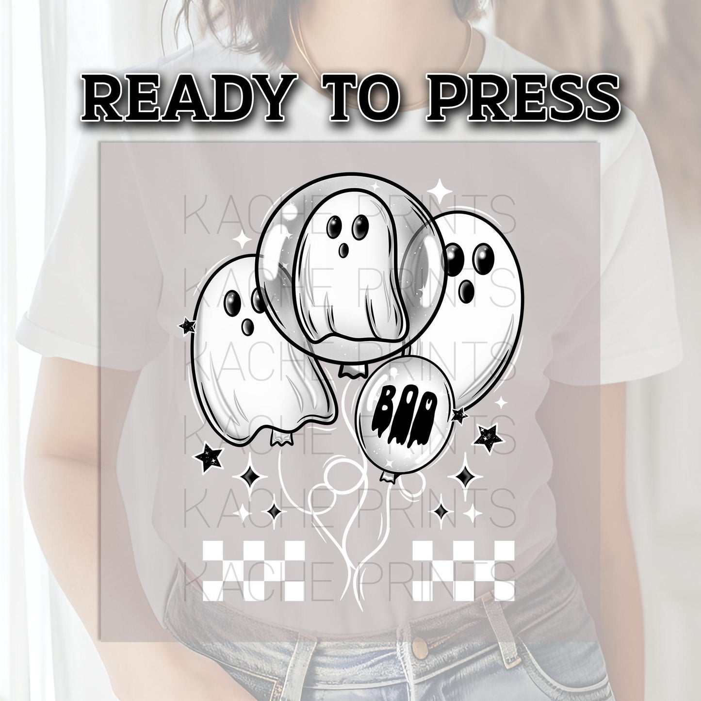 Ghost Balloons DTF Transfers, Ghost Dtf Transfers, Halloween DTF Transfers Ready For Press, Heat Press Transfers, Boo DTF Prints, Ghost Dtf