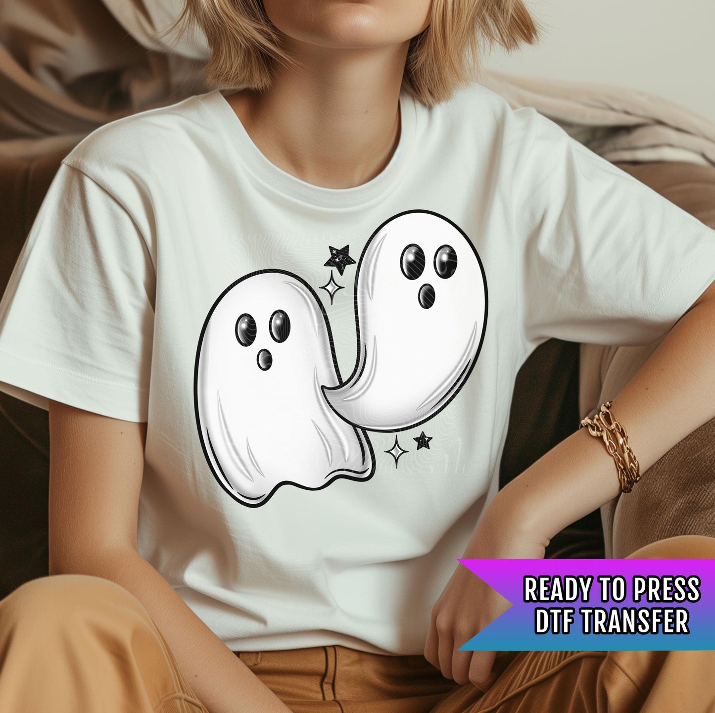 Cute Ghost DTF Transfers, Ghost Dtf Transfers, Halloween DTF Transfer Ready For Press, Heat Press Transfers, Boo DTF Prints, Scary Ghost Dtf