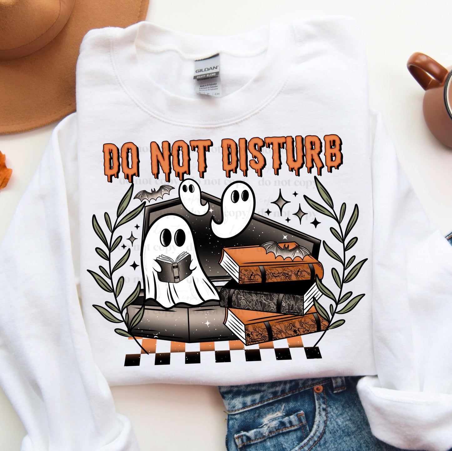 Do Not Disturb DTF Transfer Ready For Press, Halloween DTF Transfers, Ghost DTF Prints, Witch Book Club, Heat Press Transfers, Spooky Season