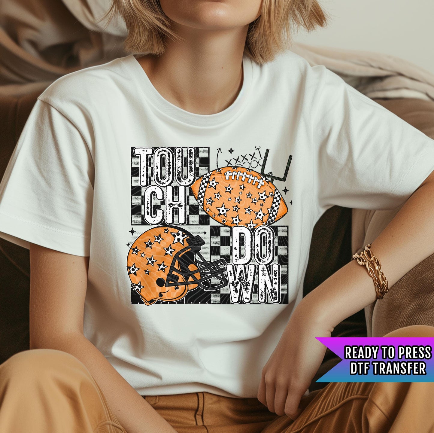 Touch Down Season DTF Transfer, Football Transfer Ready For Press, Heat Press Transfer, Game Day Dtf Print, Sport Dtf Prints, Direct To Film