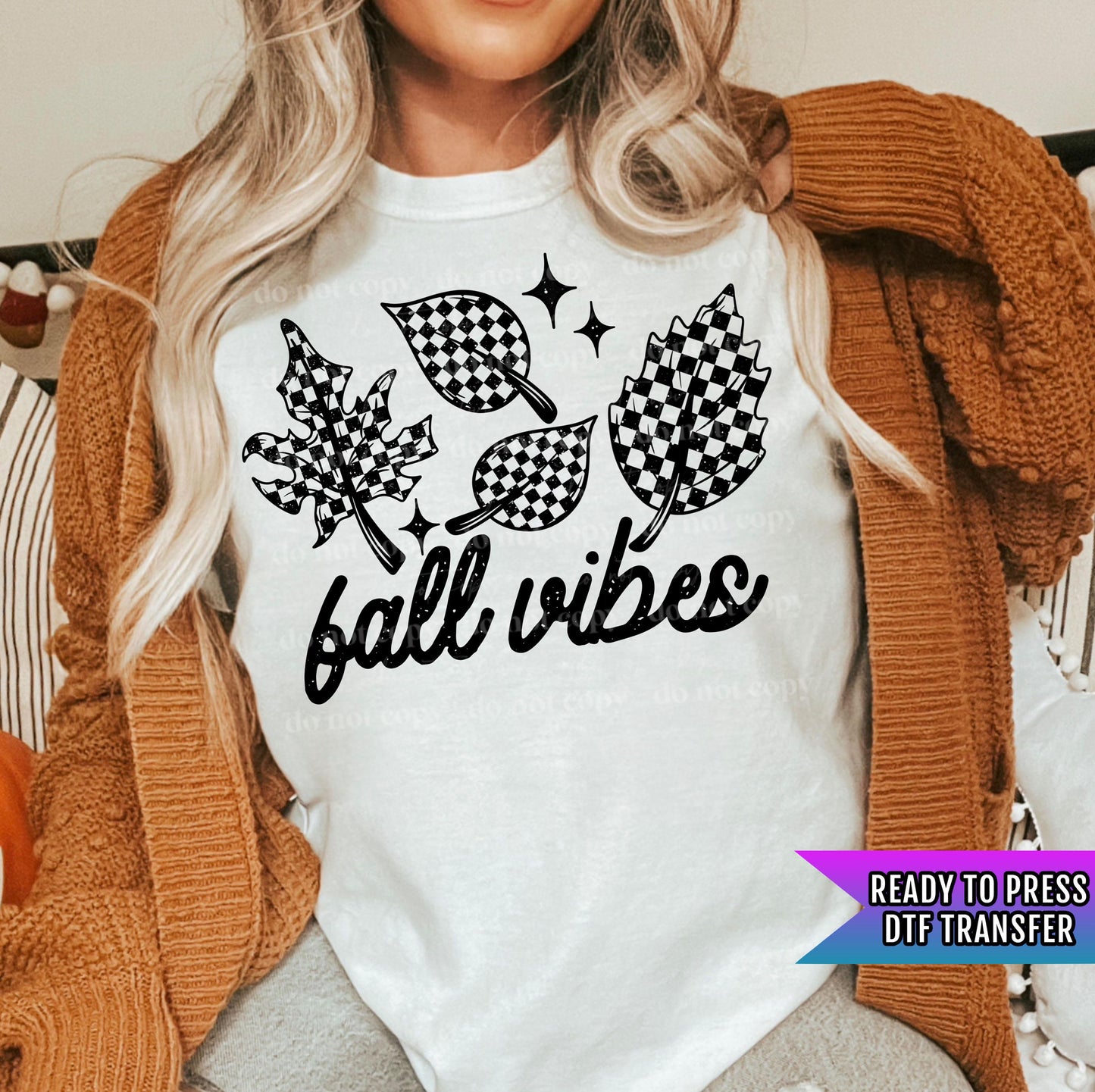 Fall Vibes DTF Transfer Ready For Press, Fall Love DTF Print, Autumn DTF Transfer, Direct To Film, Heat Press Transfer,Fall Leaves Dtf Print