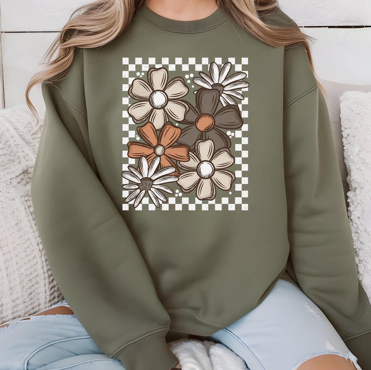 Fall Checker Florals DTF Transfers Ready For Press, Fall DTF Prints, Autumn DTF Transfers, Direct To Film, Heat Press Transfers, Fall Leaves