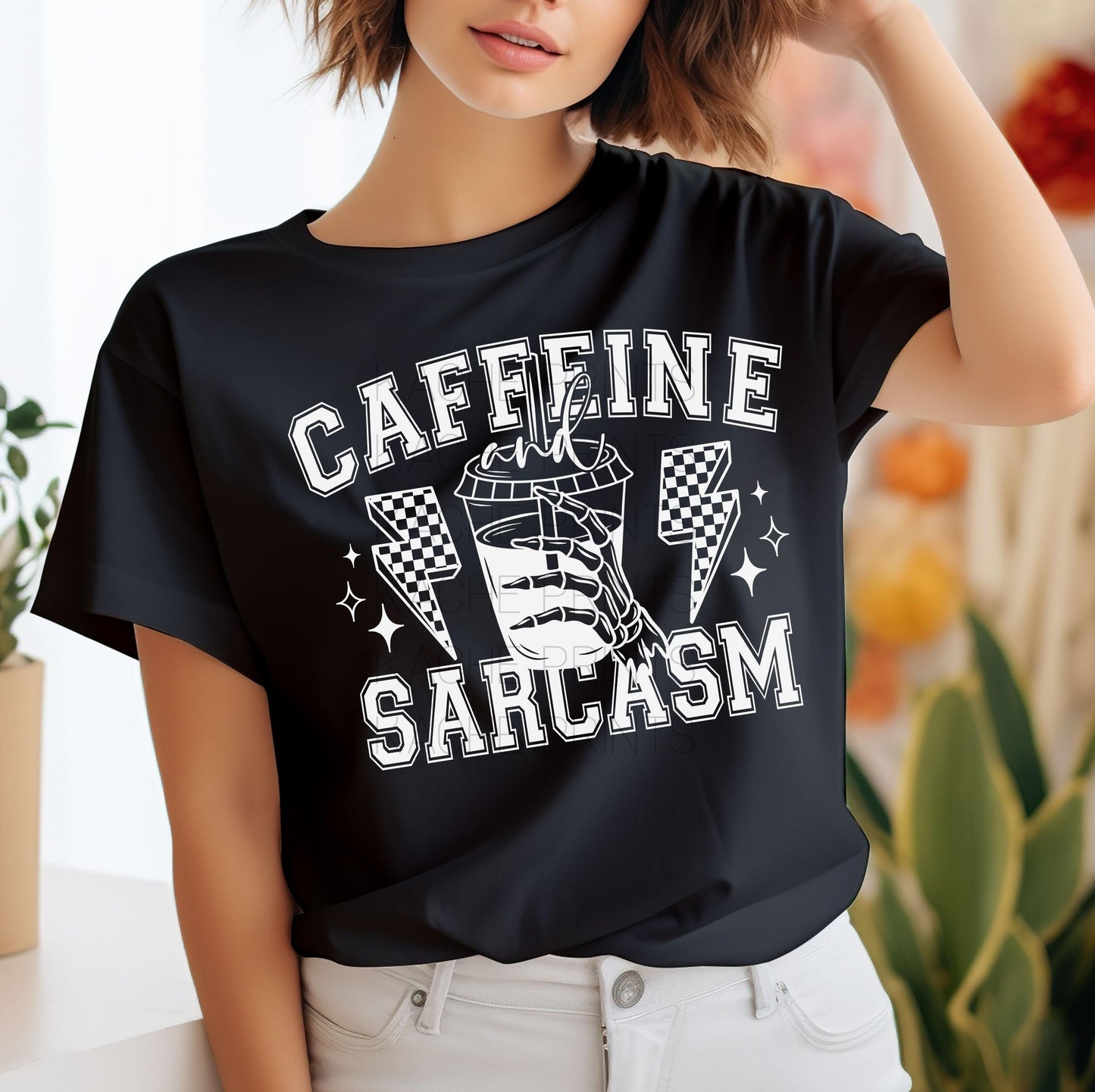 Caffeine And Sarcasm DTF Transfers Ready For Press, Coffee Lover DTF Prints, Heat Press Transfers, Coffee Drinker DTF Prints, Direct To Film