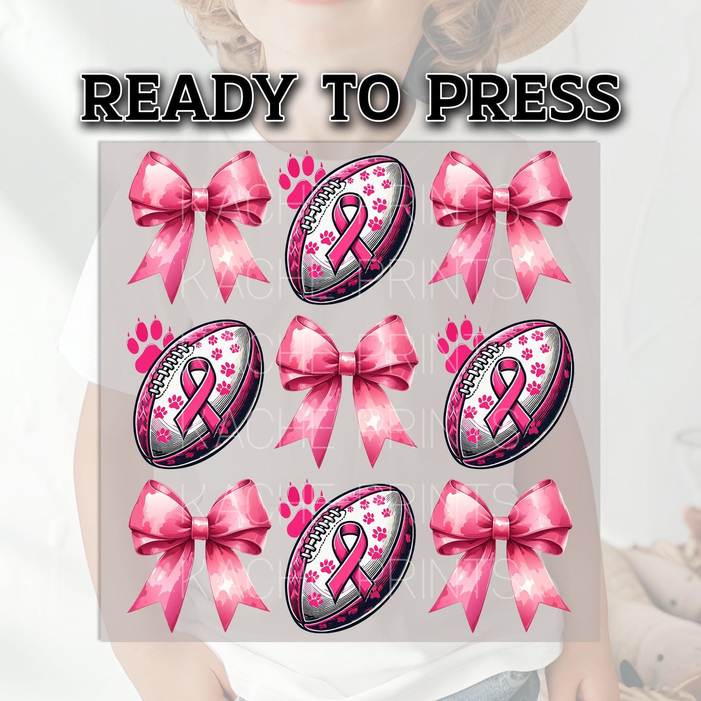 Breast Cancer Football Pink Out DTF Transfer Ready For Press, Tackle Cancer Dtf Prints, Heat Press Transfers, Support Outfit, Cancer Fighter