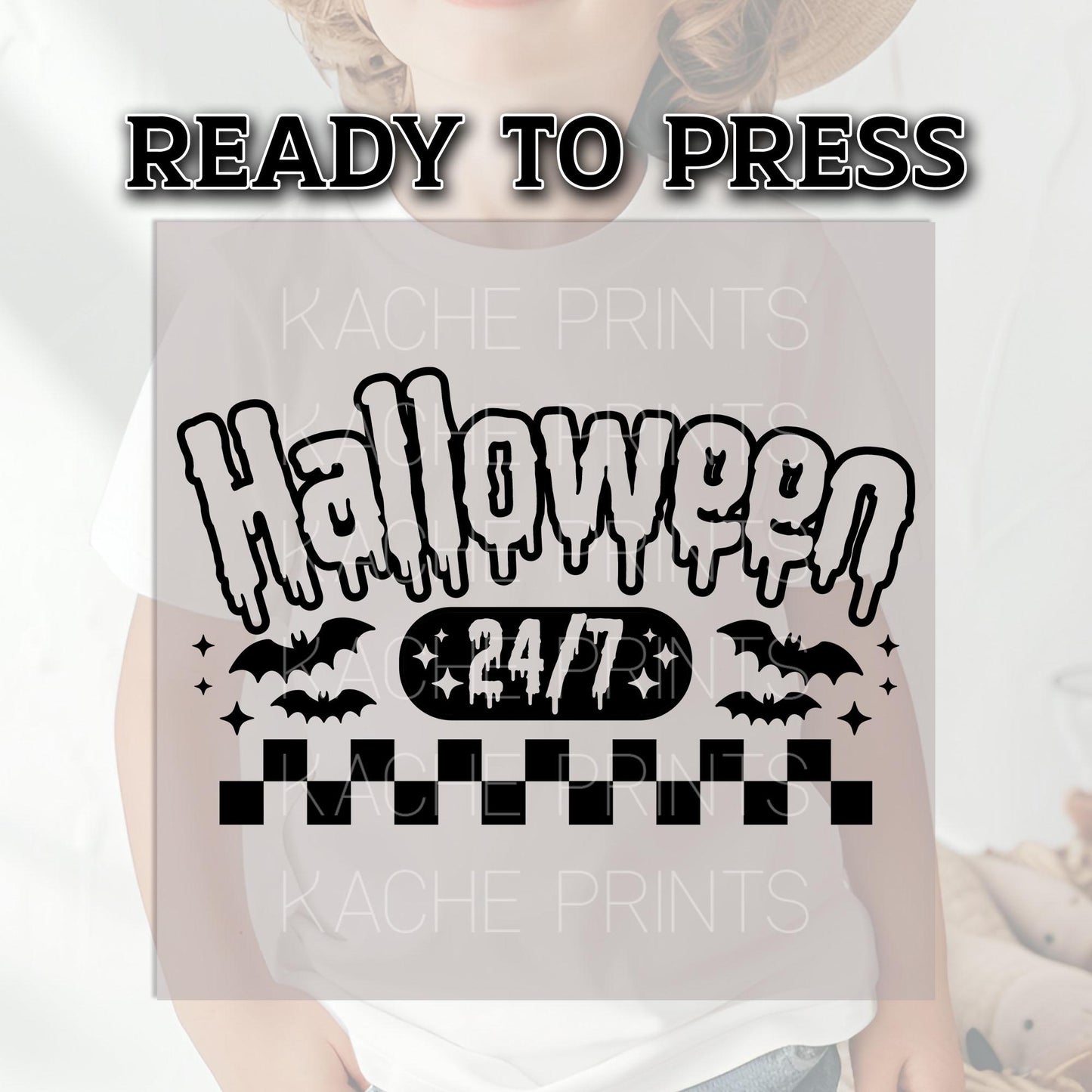 Halloween 24/7 DTF Transfers, Halloween DTF Transfers Ready For Press, Spooky Season DTF Transfers, Bats Dtf Prints, Heat Press Transfers