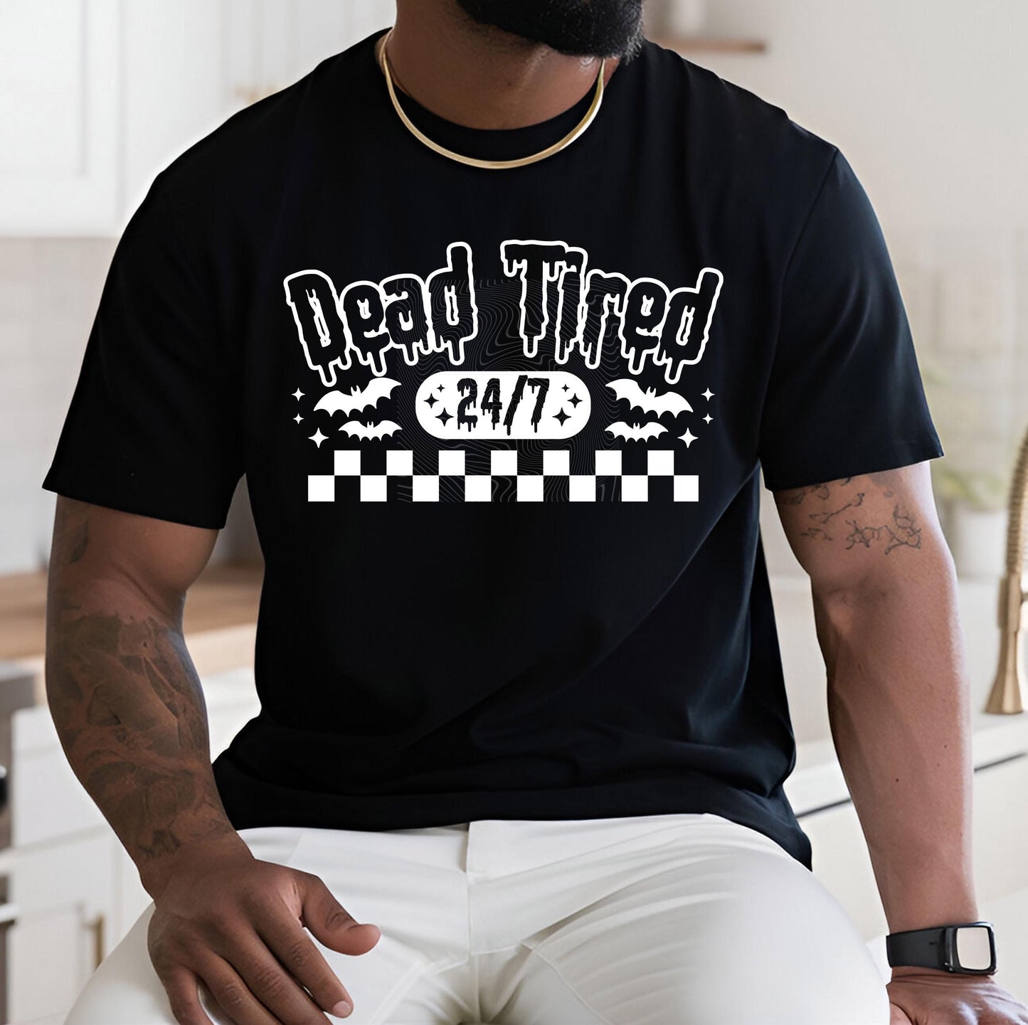 Dead Tired 24/7 DTF Transfers, Retro Halloween DTF Transfers Ready For Press, Heat Press Transfers, Dead Tired But Still Flying Dtf Transfer