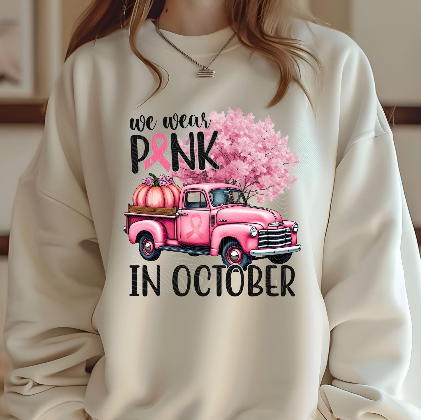 We Wear Pink In October DTF Transfers Ready For Press, Breast Cancer Dtf, Heat Press Transfers, Strong Women Dtf, Pink Ribbon, Pink Pumpkin