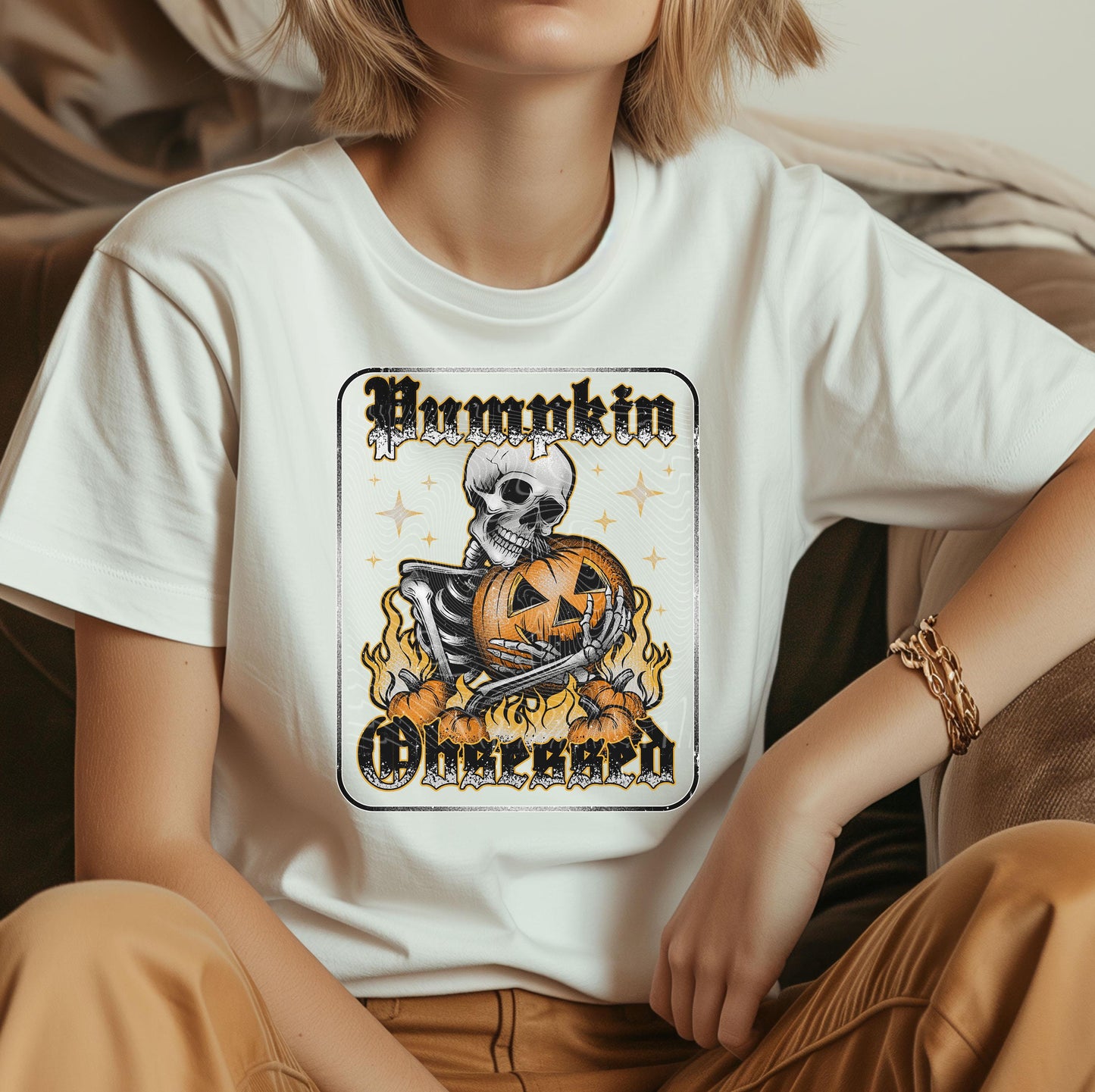 Pumpkin Obsessed DTF Transfers, Halloween DTF Transfers Ready For Press, Skeleton Dtf Prints, Pumpkin Dtf Transfers, Spooky Season Halloween