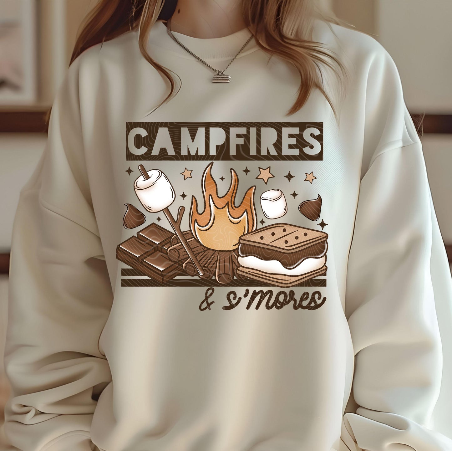 Campfire And S'mores DTF Transfers Ready For Press, S'more Crew Camping Lover Dtf Prints, Family Camper, Heat Press Transfer, Direct To Film