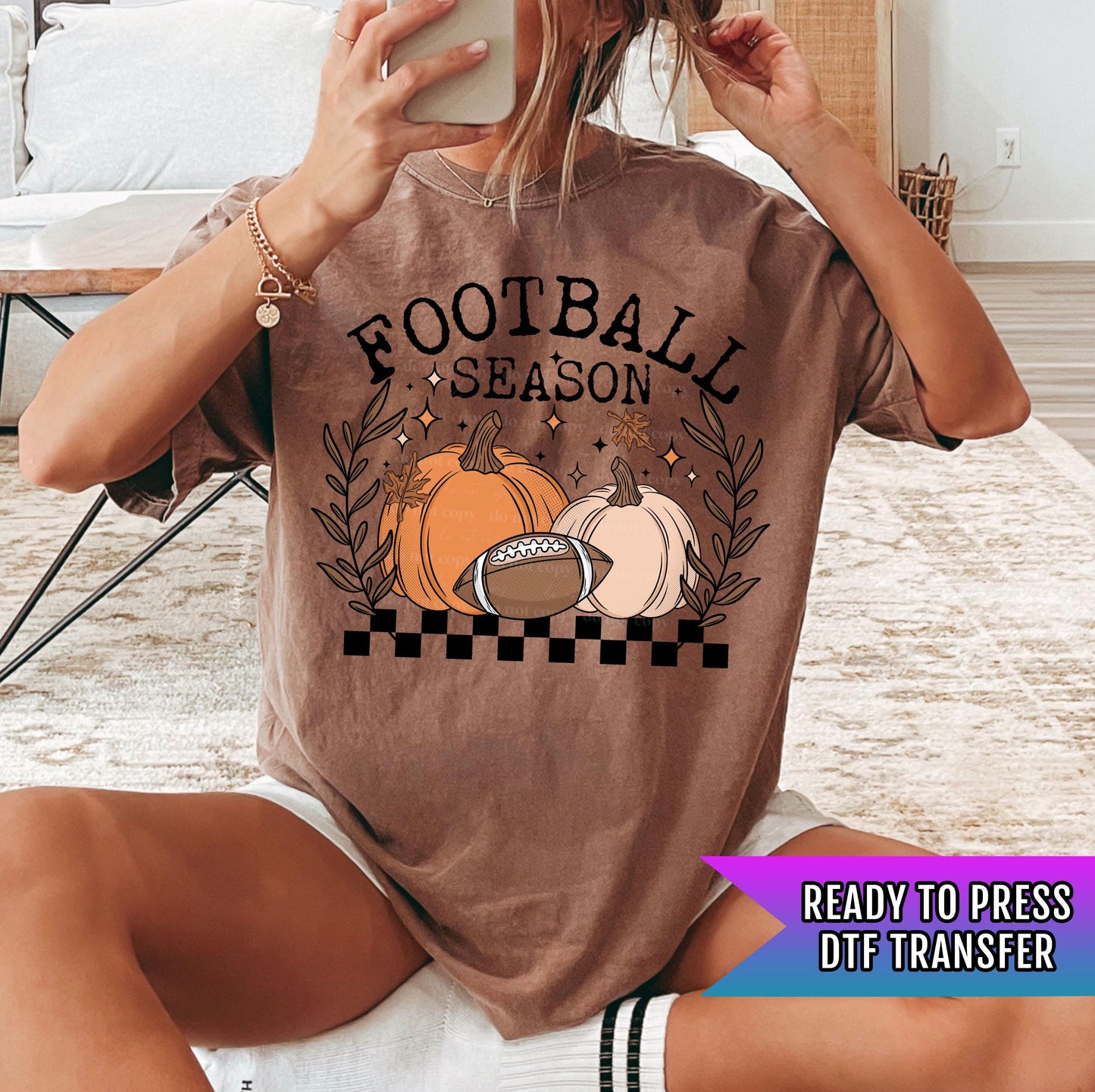 Football Season DTF Transfer Ready For Press, Pumpkin DTF Transfers, Heat Press Transfers, Football Season DTF Transfer, Game Day Dtf Prints