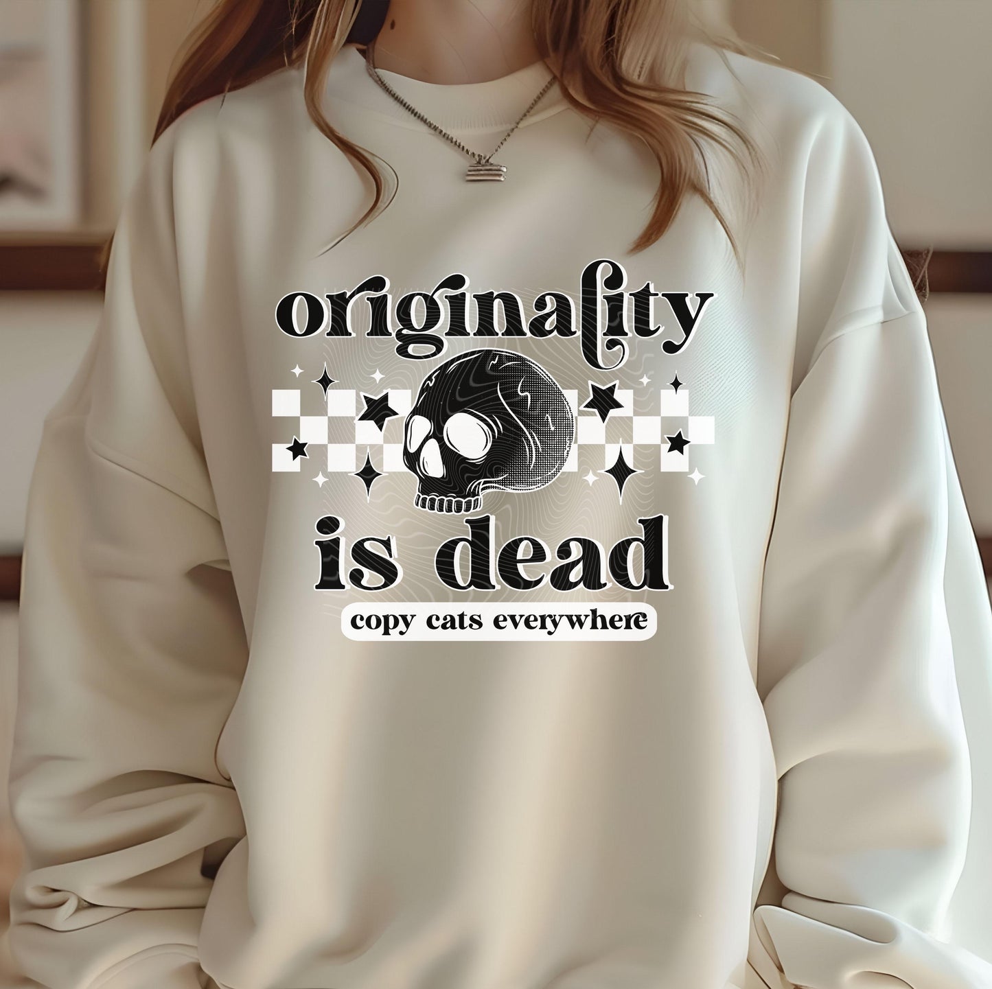 Originality Is Dead Copy Cats Everywhere DTF Transfers Ready For Press, Society DTF Transfers, Originality DTF Transfer, Skull Dtf Transfers
