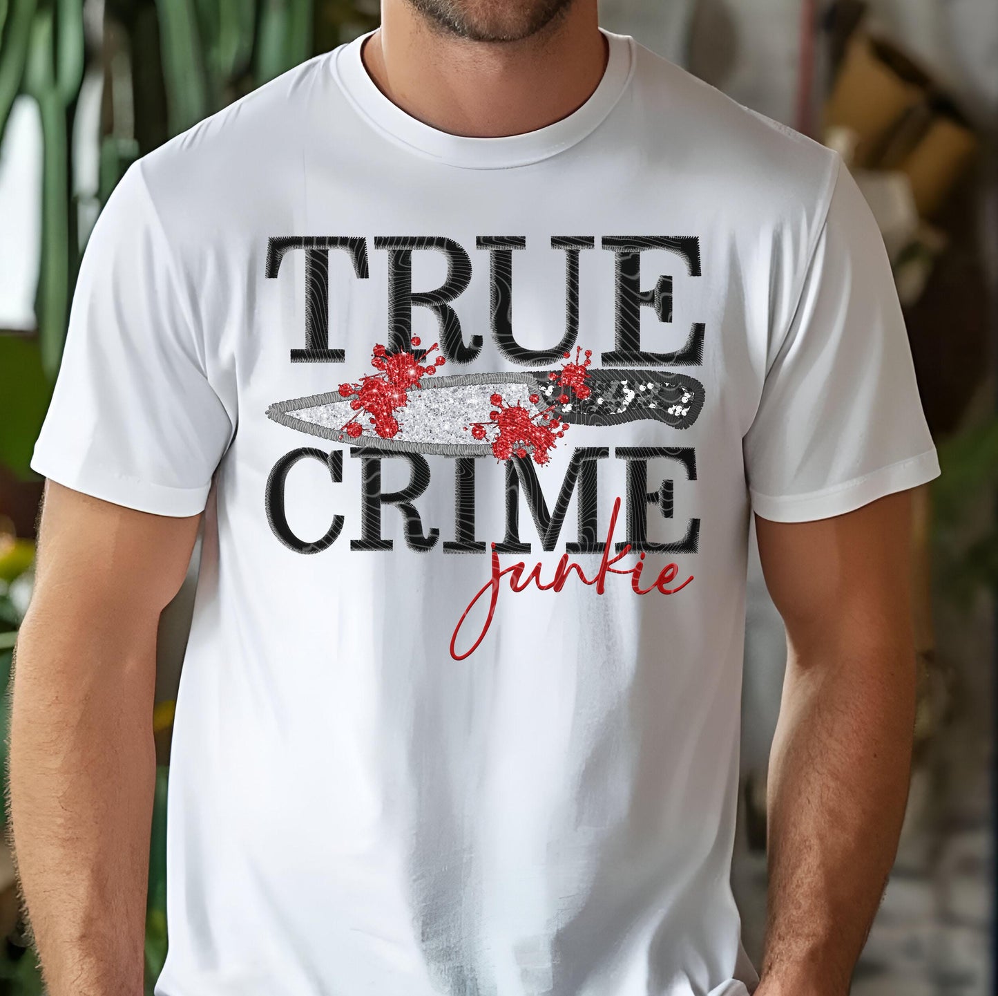True Crime Junkie DTF Transfer, Horror Transfer, Addicted To Crime DTF Transfer Ready For Press, Heat Press Transfer, True Crime Social Club