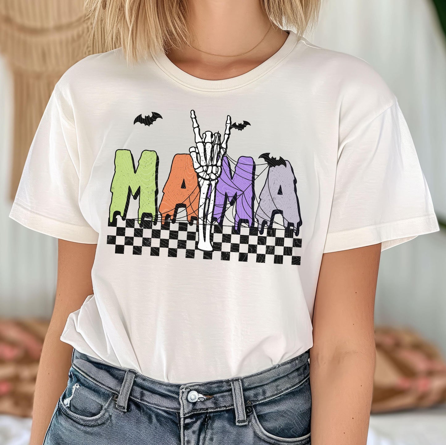Retro Mama Halloween DTF Transfers, Halloween DTF Transfers Ready For Press, Skeleton DTF, Mom Dtf, Heat Press Transfer, Horror Dtf Transfer