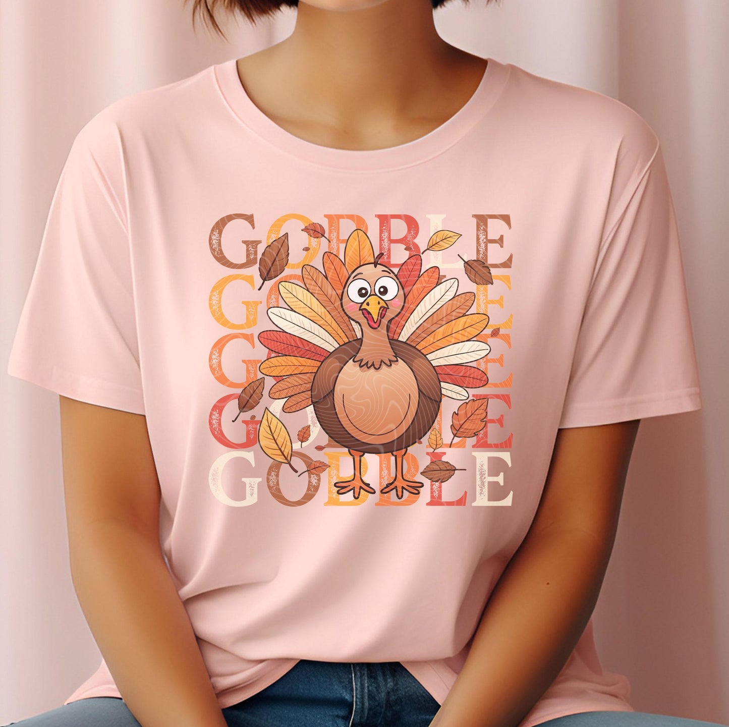 Gobble DTF Transfers Ready For Press, Thanksgiving DTF Transfers, Autumn DTF Transfers, Fall Leaves Transfers, Gobble Turkey Dtf Transfers