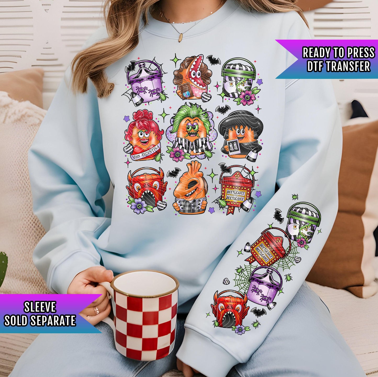 Beetlejuice Nuggets DTF Transfers, Halloween DTF Transfers, Chicken Nuggets DTF Transfer Ready For Press, Heat Press Transfer, Spooky Season