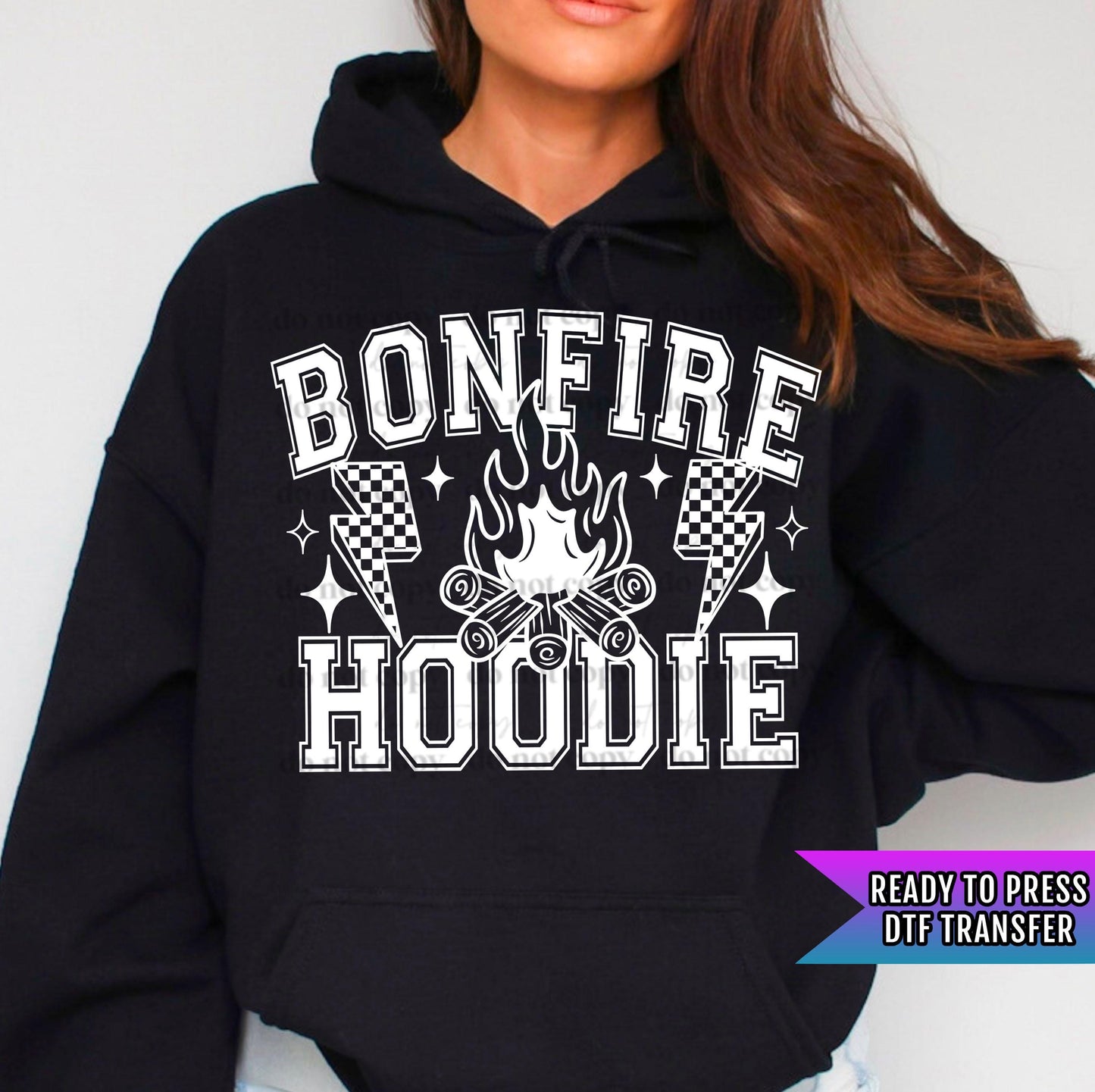 Bonfire Hoodie DTF Transfer Ready For Press, Forest DTF Transfer, Ready Dtf Transfer, Heat Press Transfer, Camping Dtf Print, Direct To Film