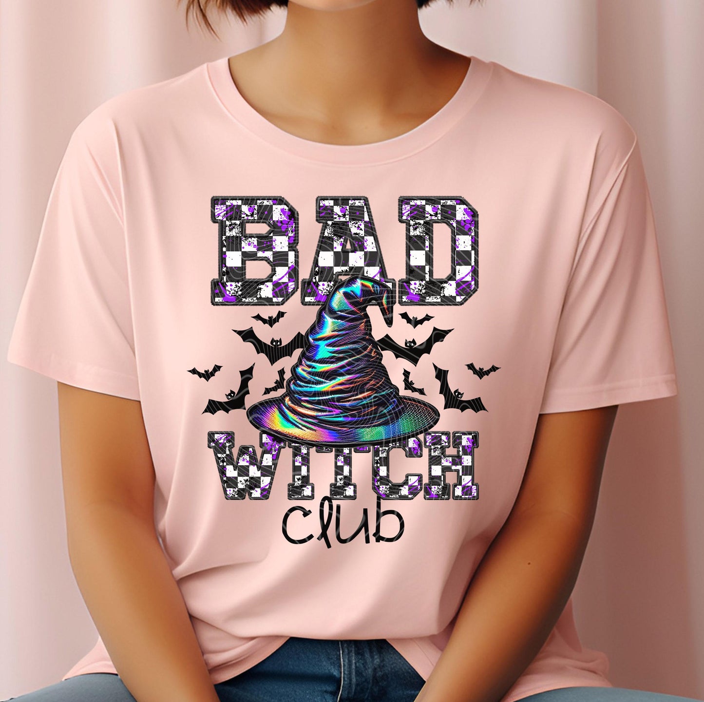Bad Witch Club DTF Transfer, Halloween Dtf Print, Halloween DTF Transfer Ready For Press, Heat Press Transfer, Direct To Film, Spooky Season