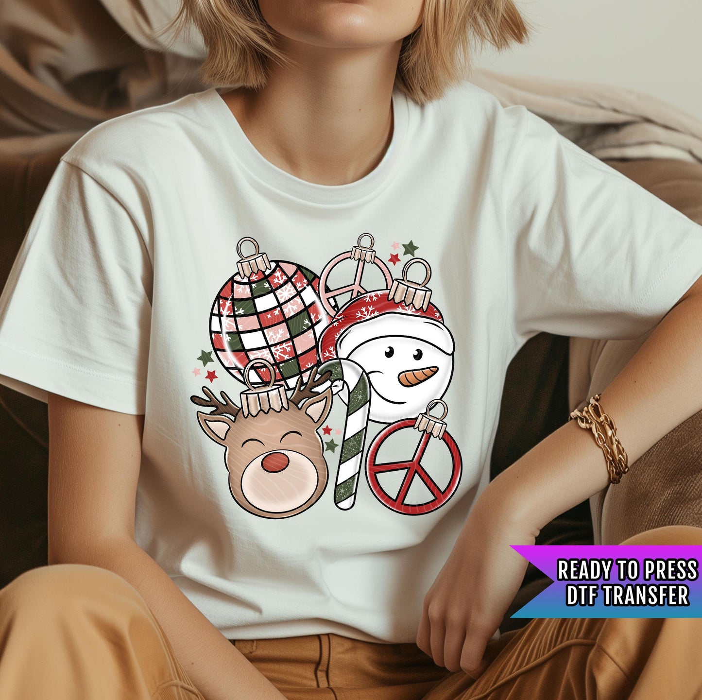 Christmas Collage DTF Transfer Ready For Press, Christmas DTF Prints, Snowman, Heat Press Transfer, Direct To Film, Christmas Deer Dtf Print